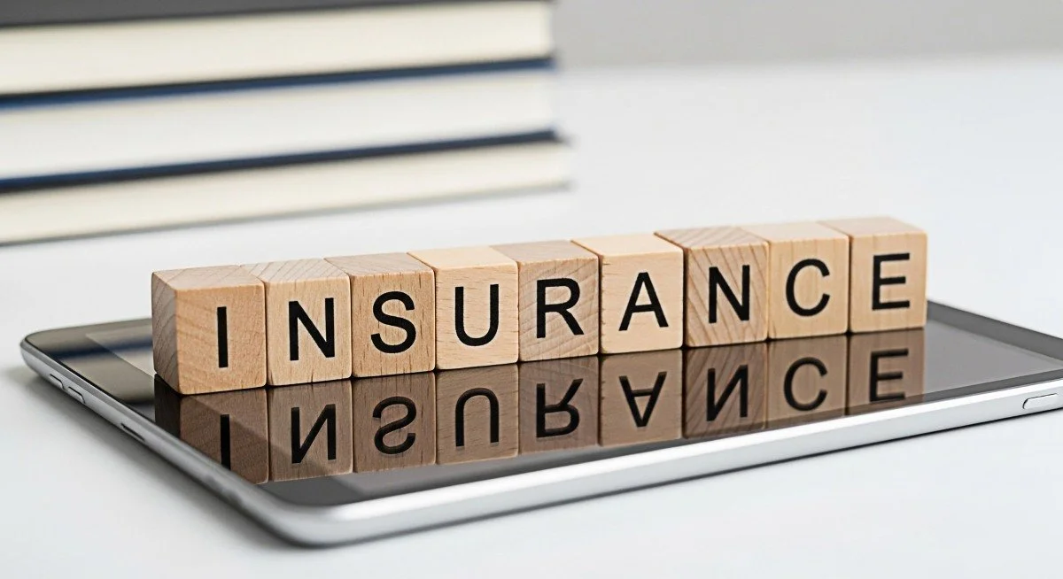 word insurance spelled on small wooden blocks