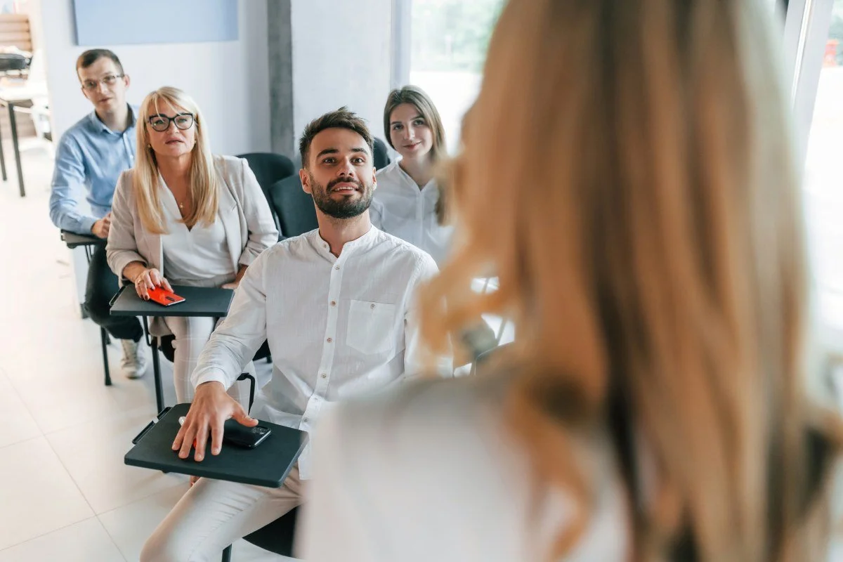 group of employees undergoing training