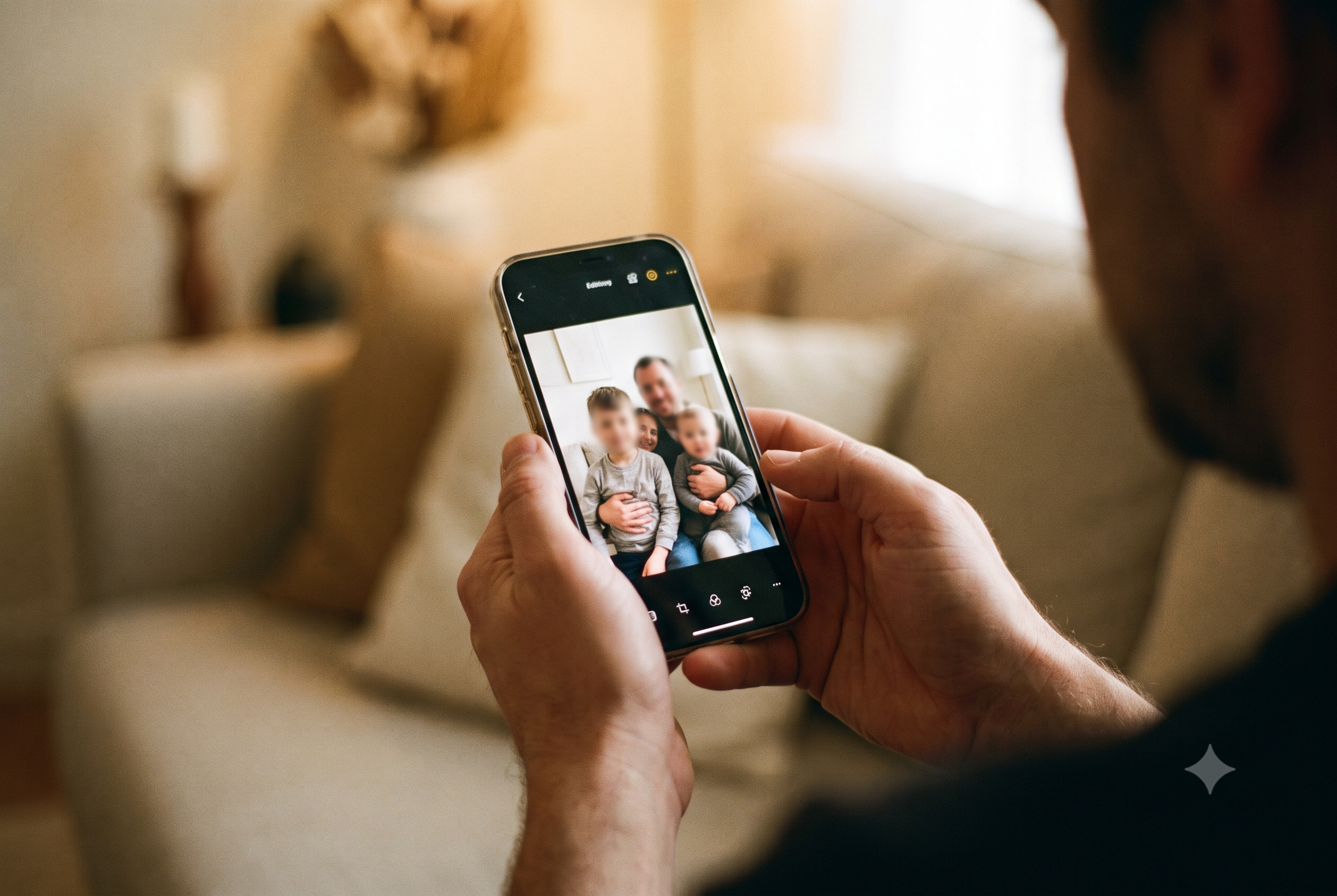Parent reviewing a photo with blurred facces.png