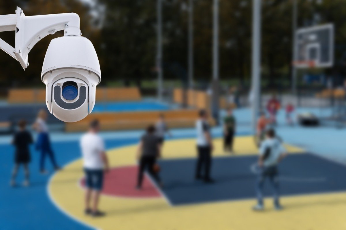 CCTV monitoring, security cameras in a school