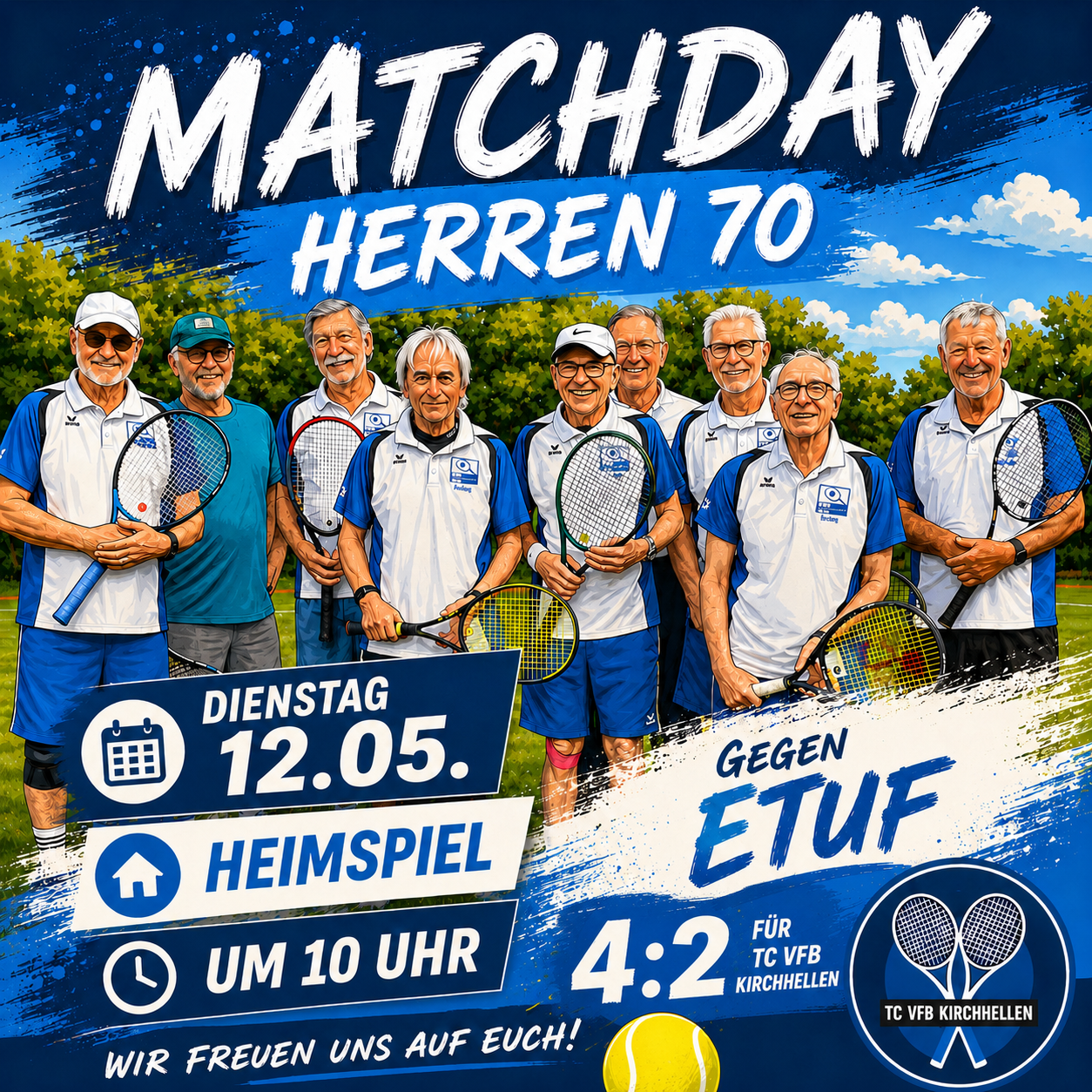 Auftaktsieg der Herren 70 gegen starken und fairen ETUF