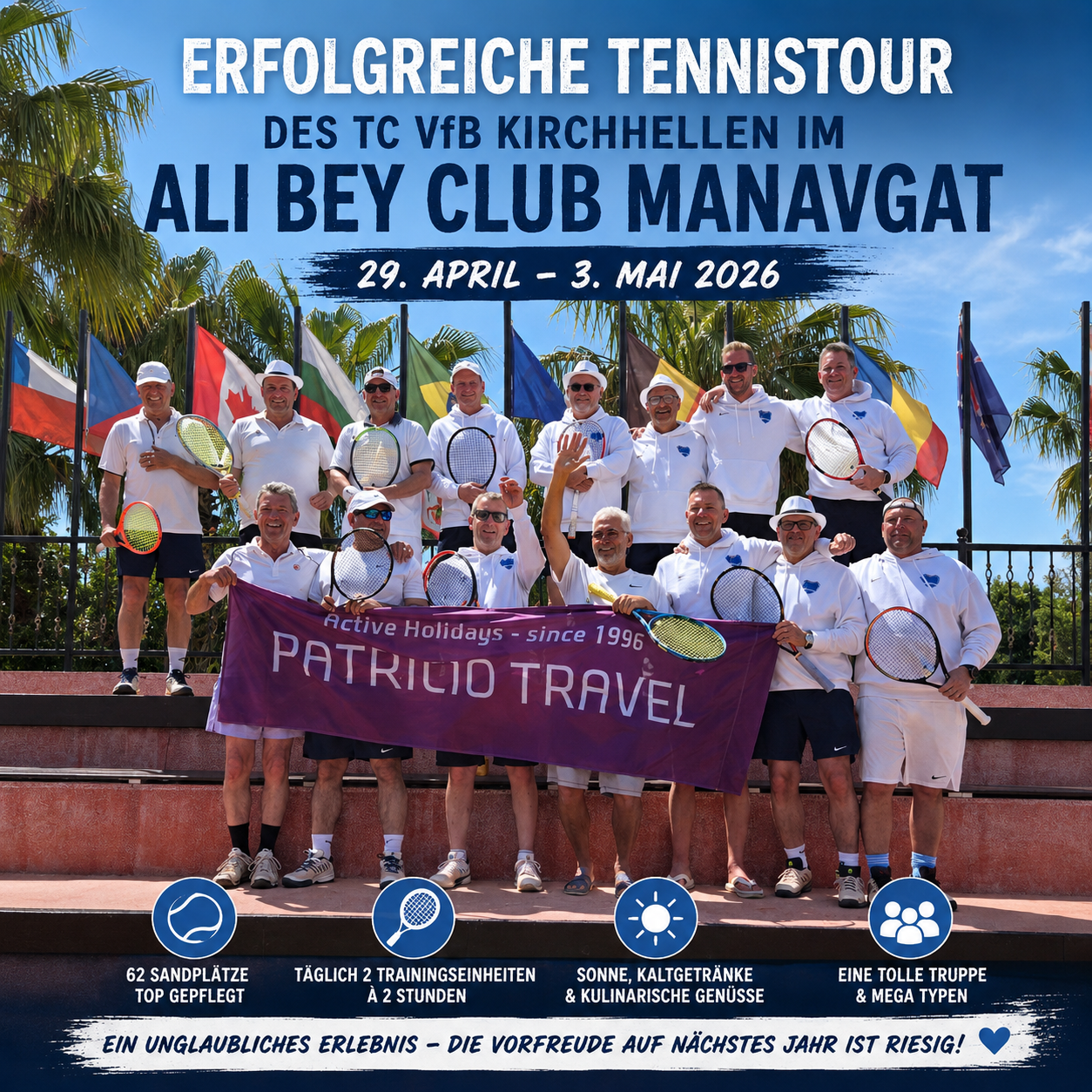Erfolgreiche Tennistour des TC VFB Kirchhellen im Ali Bey Club Manavgat
