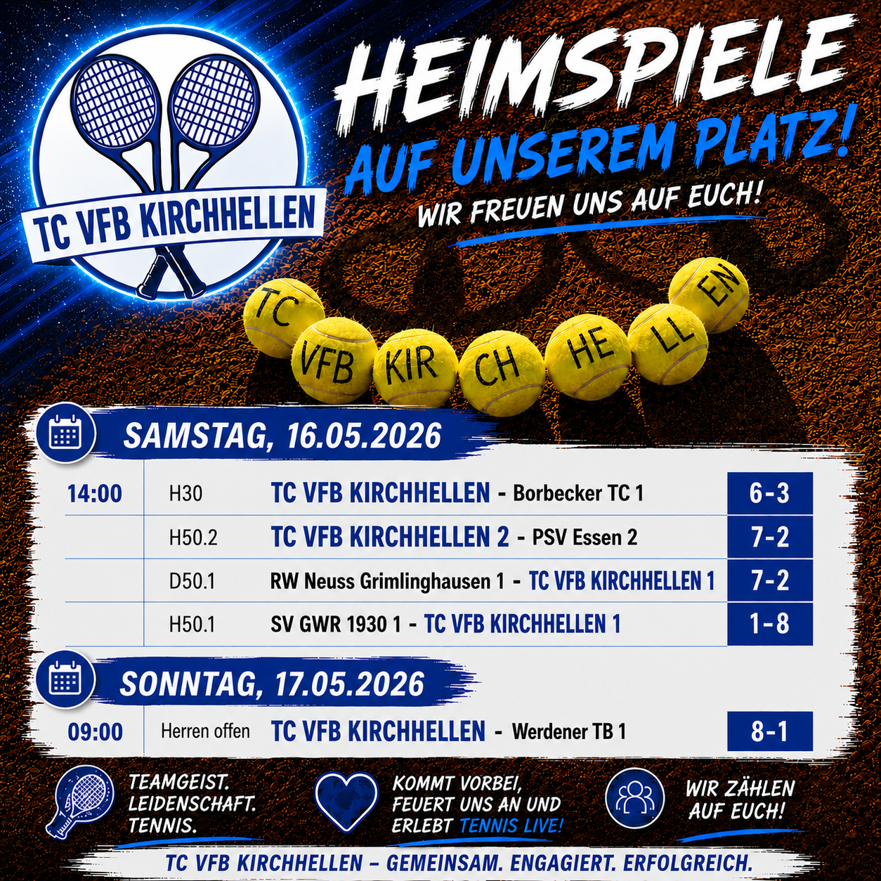 Medenspiel-Wochenende 16.-17.05.26