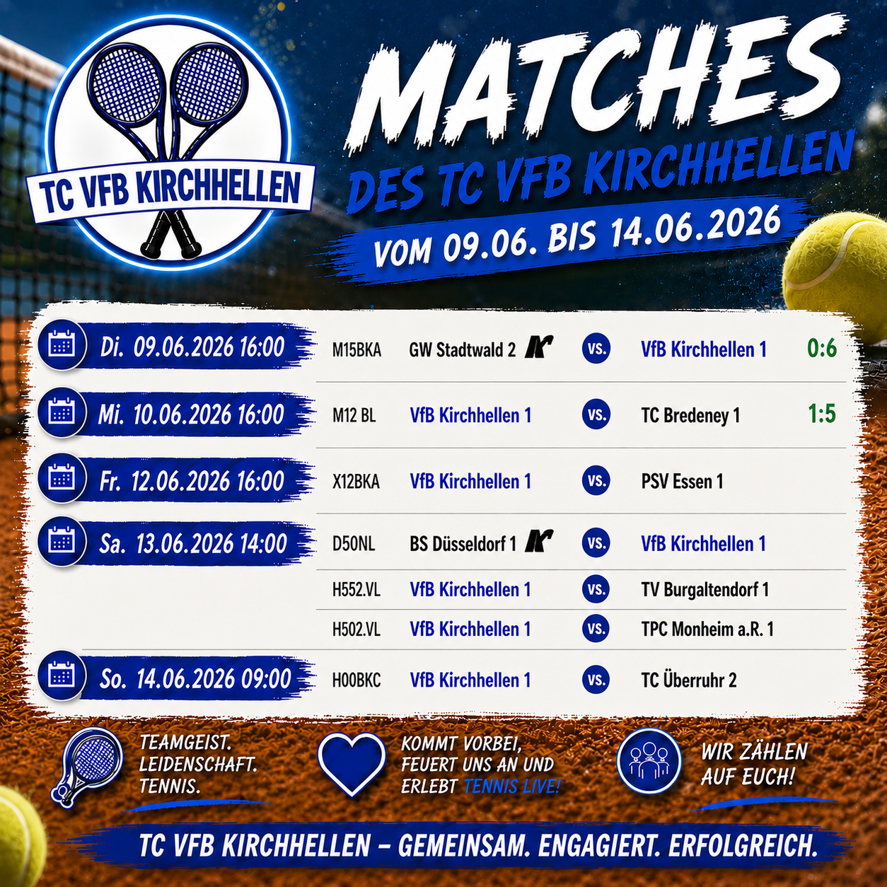 Spiele vom 09.06.-14.06.2026
