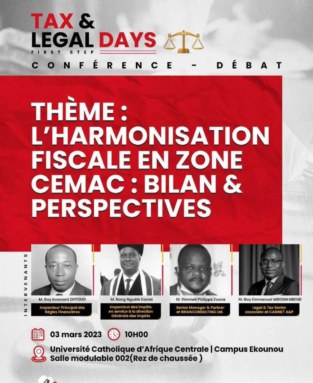 Notre Collaborateur Senior Guy Mbenda participe aux Tax and Legal Days