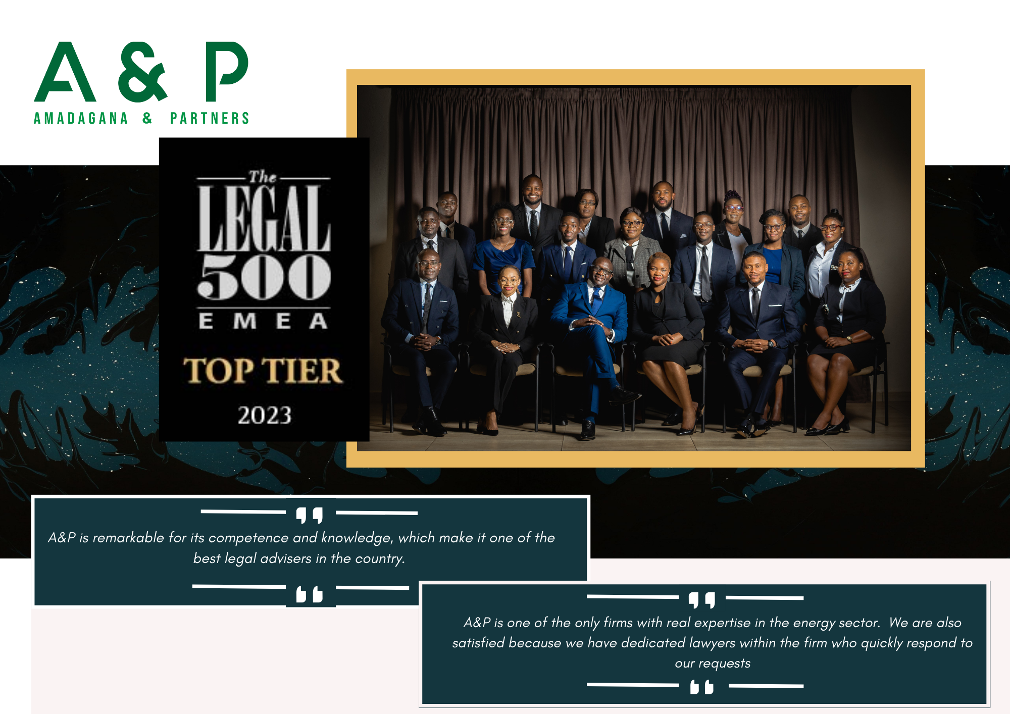 Amadagana &amp; Partners is ranked amongst the Top tier Law firms in Cameroon by Legal 500 for the second consecutive year