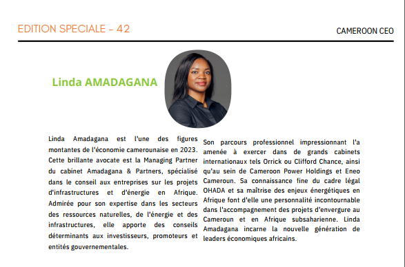 Lynda Amadagana figure parmi les 50 personnalités économiques de l’année 2023