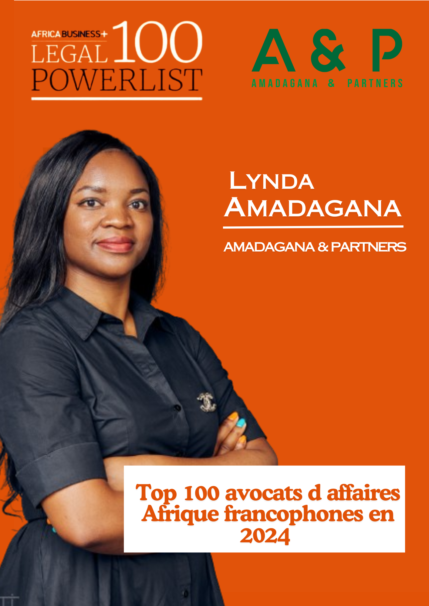 Lynda AMADAGANA est classée dans le Top 100 des meilleurs avocats d’Afrique francophone