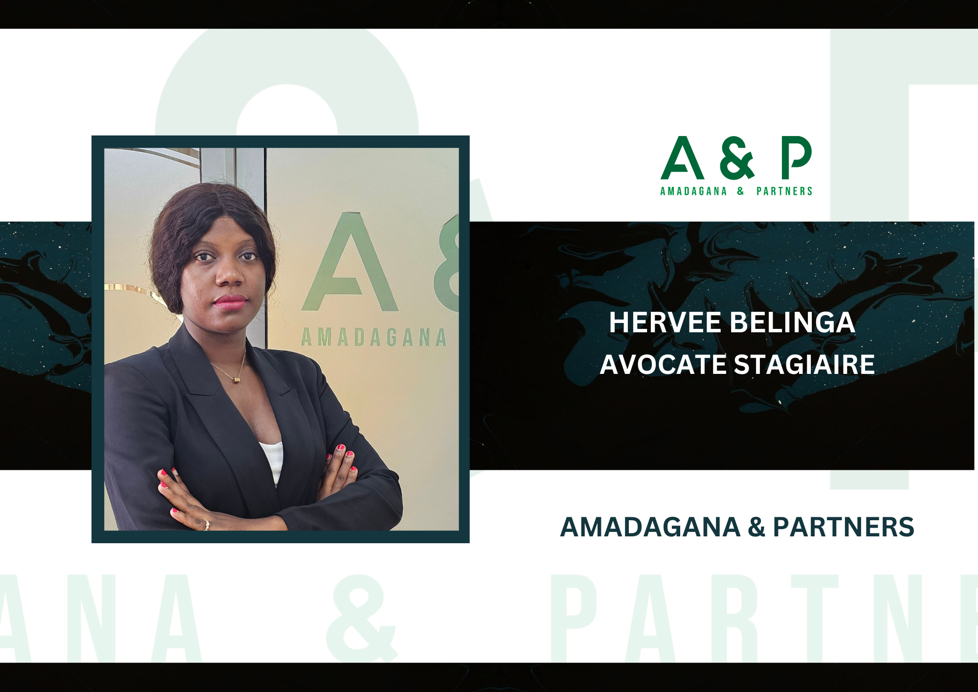 Amadagana &amp; Partners accueille  Maitre Hervée Belinga
