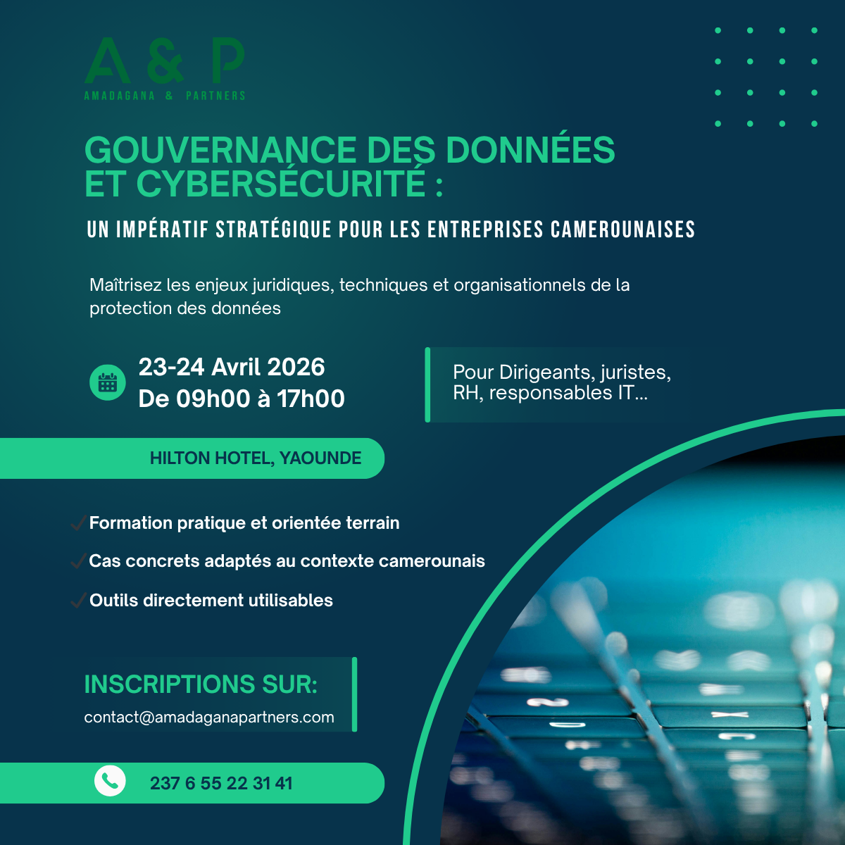 Amadagana &amp; Partners organise une formation portant sur la Gouvernance des données et cybersécurité