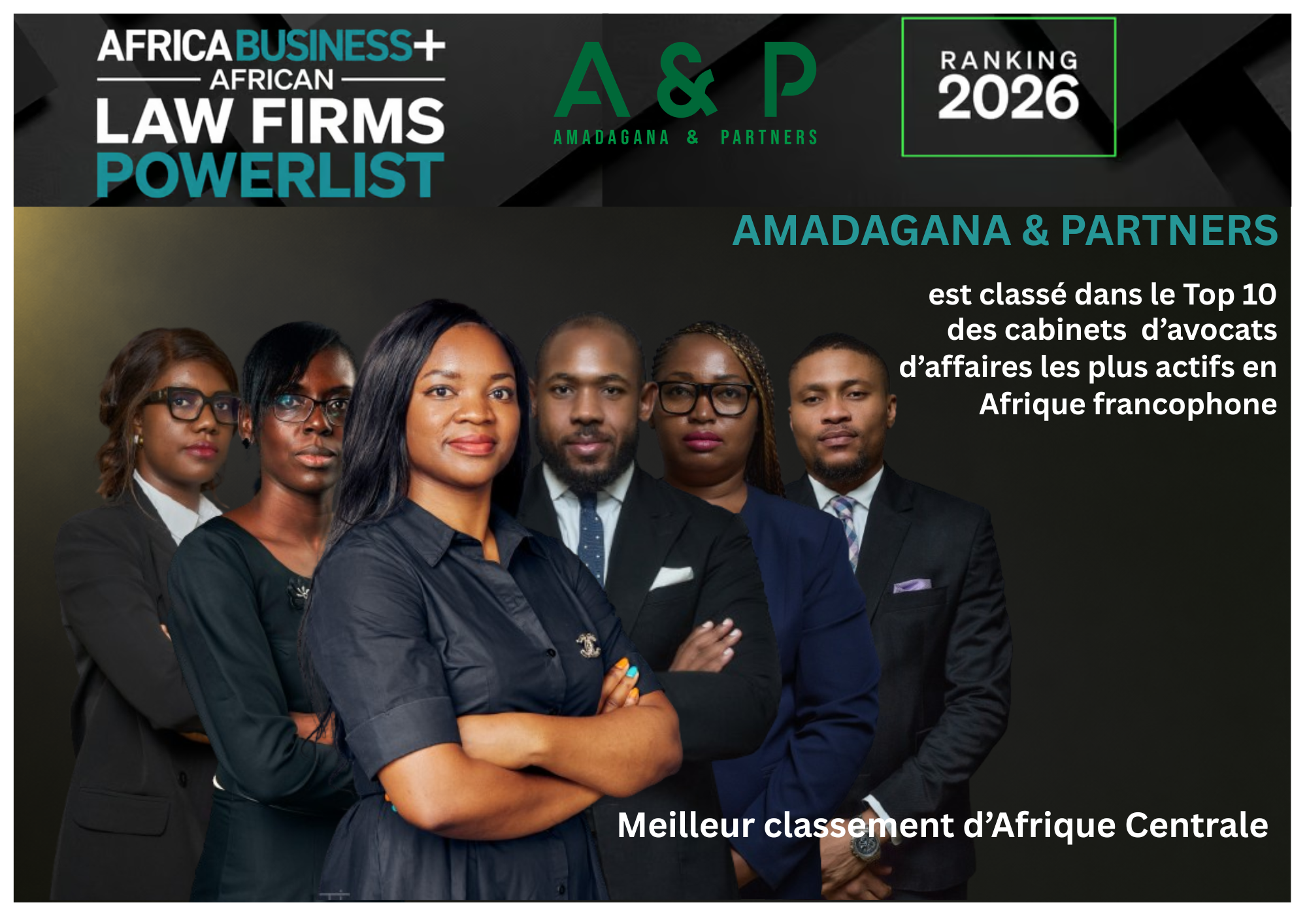 Amadagana &amp; Partners est da le top 10 des meilleurs cabinets d’Afrique Centrale par Africa Business +