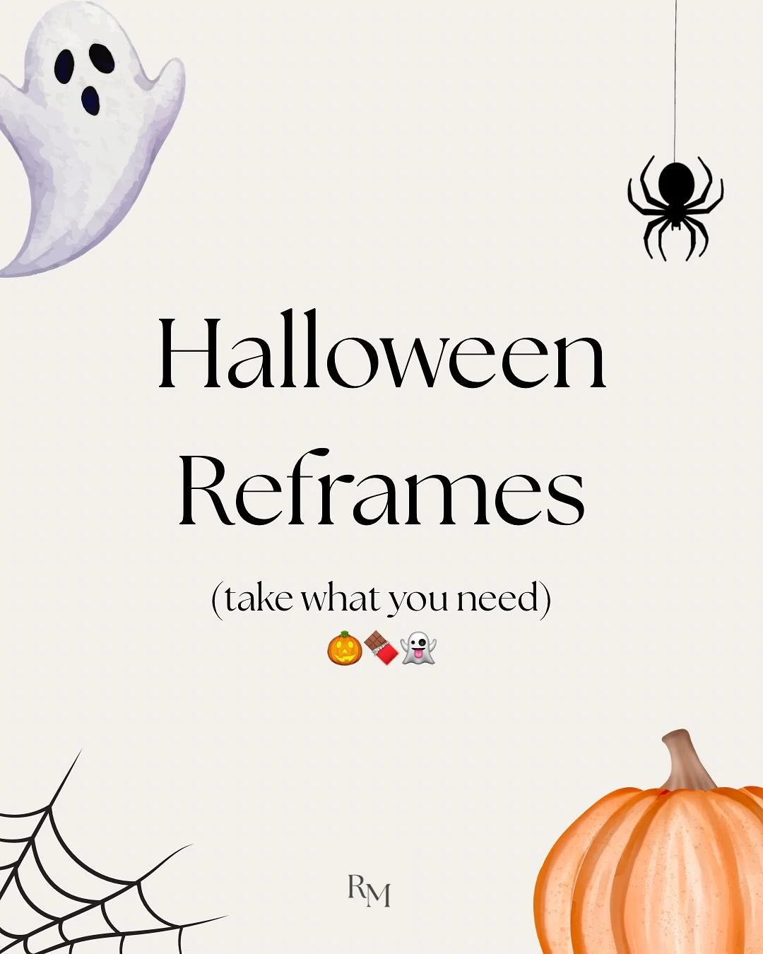 Halloween reminders &amp; reframes 🎃 

Holidays and special occasions can really fire up thoughts around food and body. This is your reminder that you&rsquo;re allowed to enjoy and experience all foods 🤍

#reframe #edrecovery #foodfreedom #allfoods