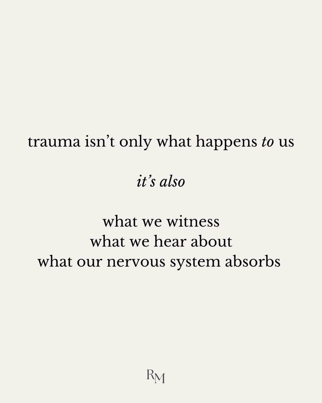 Collective trauma lives in the body, even if we weren&rsquo;t physically there 🤎

Our nervous systems weren&rsquo;t made for absorbing so much readily available, graphic content

Take care of yourself a little more today. Log off if you need a break