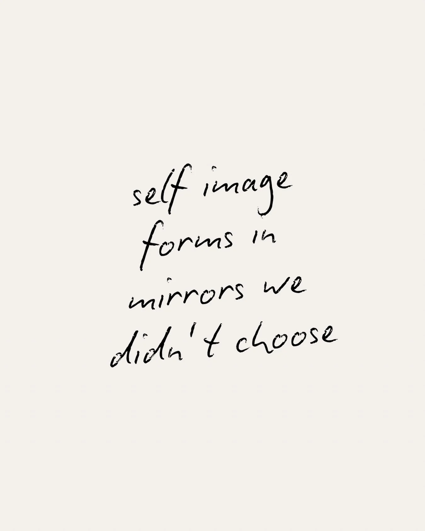 We tend to talk about self image like it&rsquo;s a personal choice&hellip; I&rsquo;m here tell you it&rsquo;s not ✨

Who you learned you were came from how you were seen, responded to, corrected, praised, ignored. Those mirrors shape us long before w