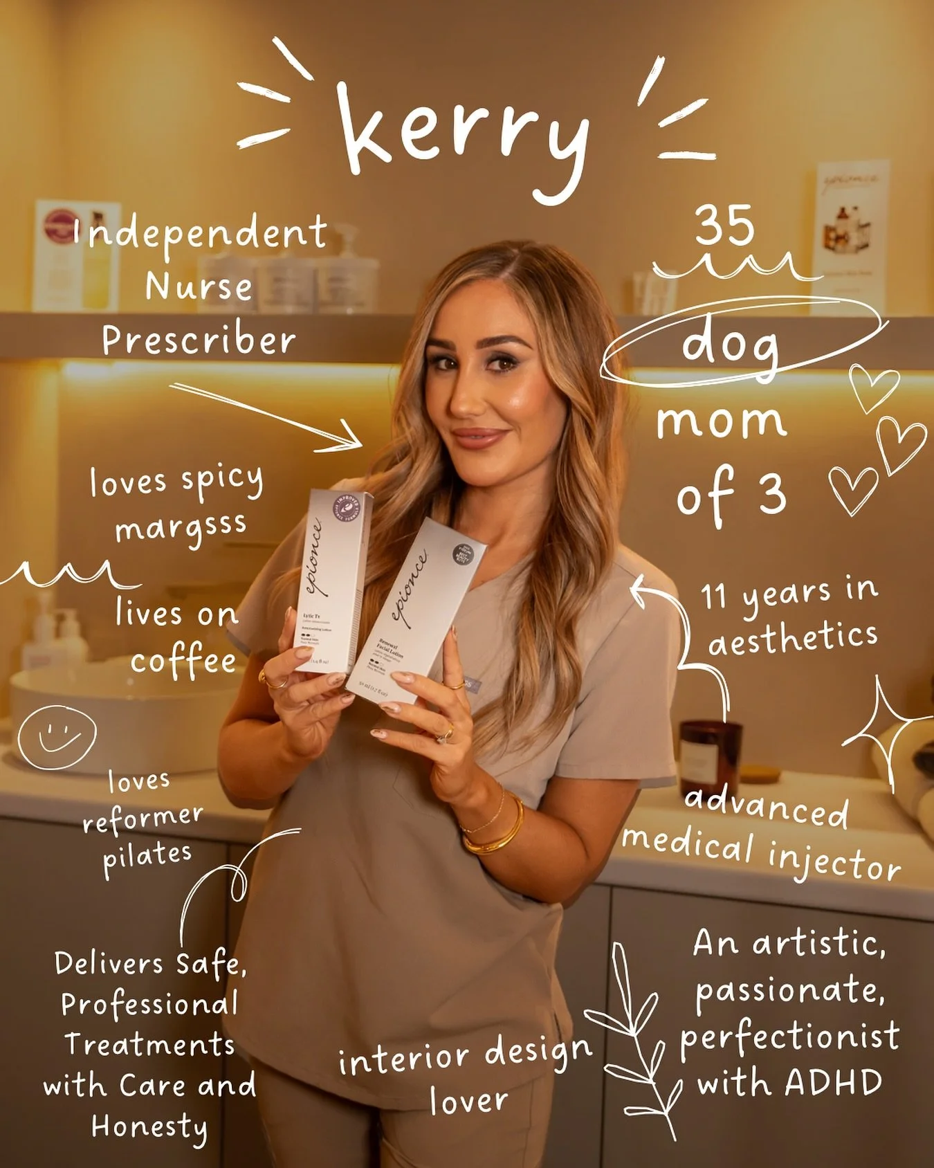 Meet Kerry👋🏼

✨BSc (Hons), Independent Nurse Prescriber
✨ Graduated from Queen&rsquo;s University Belfast in 2012
✨ Registered Independent Prescriber since 2019

Advanced Medical Injector 💉
11 years&rsquo; experience in aesthetics

🐾 Dog mum to W