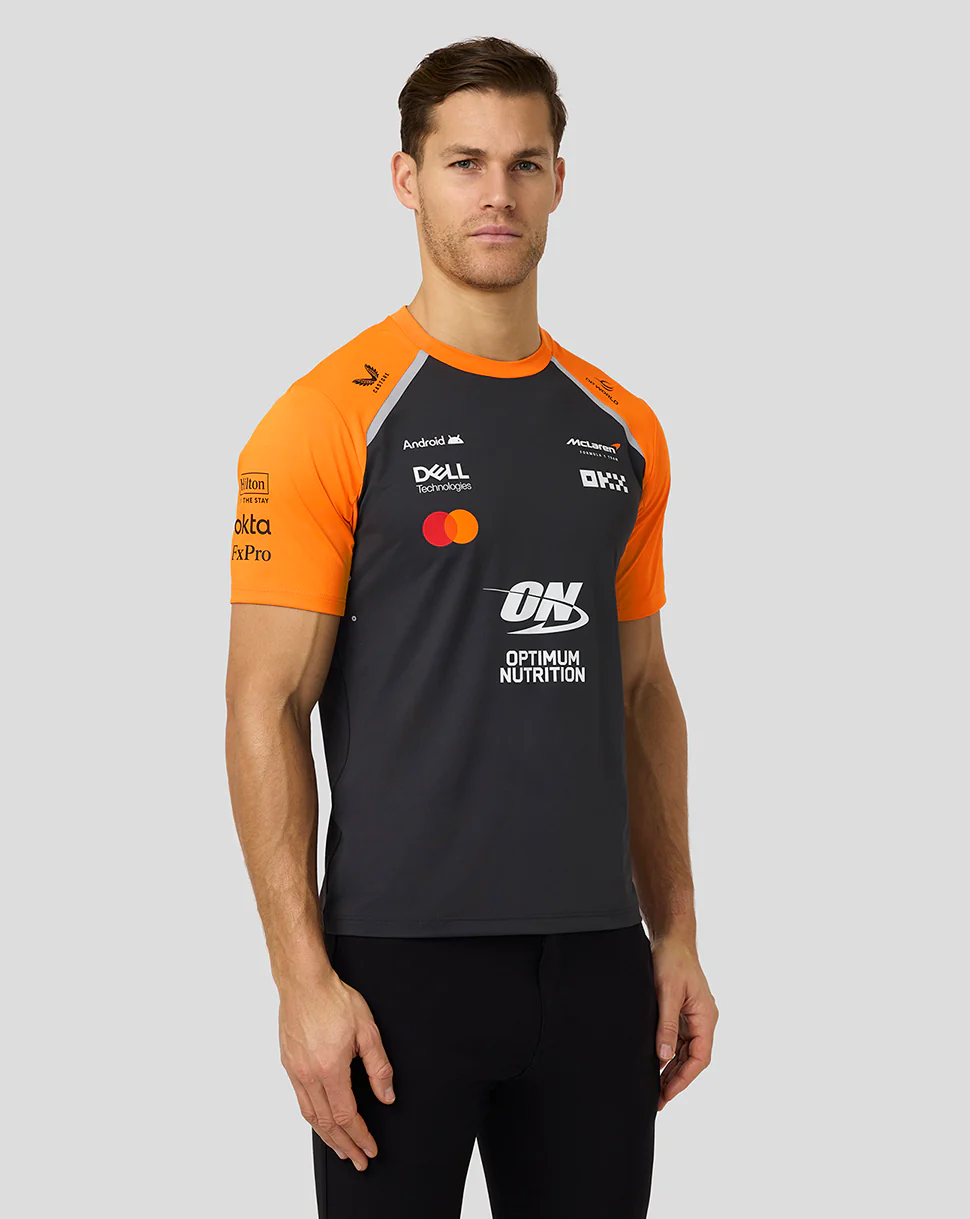 T-shirt Officiel McLaren F1 Team Pour Femme - Réplique 2022, Tissu Respirant Et Extensible, Coupe Sportive