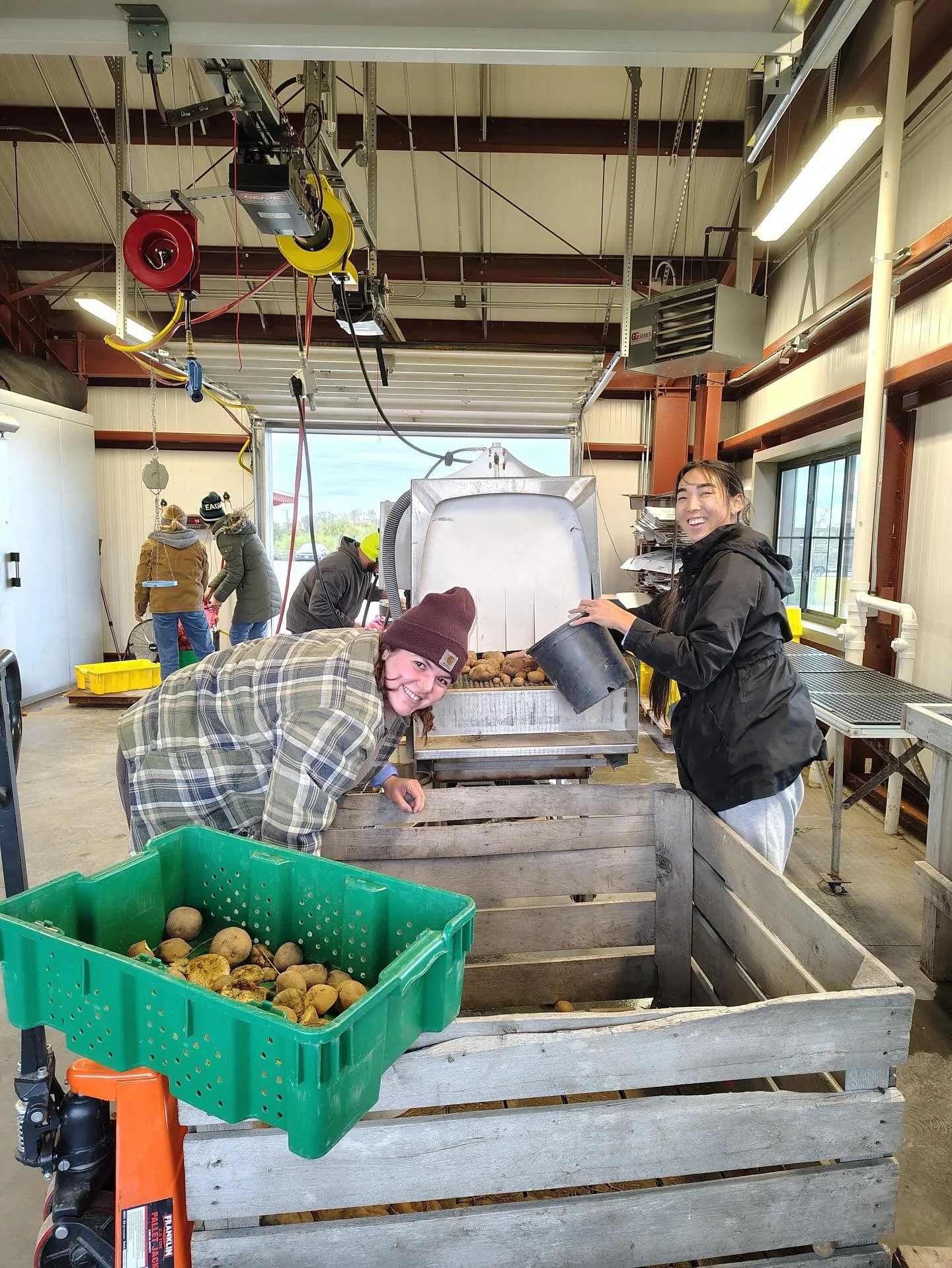 Thank you to @midwestone Bank and @biggroveic Iowa City for braving the chilly day and volunteering with the Grow: Johnson County Program. Volunteers harvested and washed the last 500 pounds of potatoes that will be distributed to food partners next