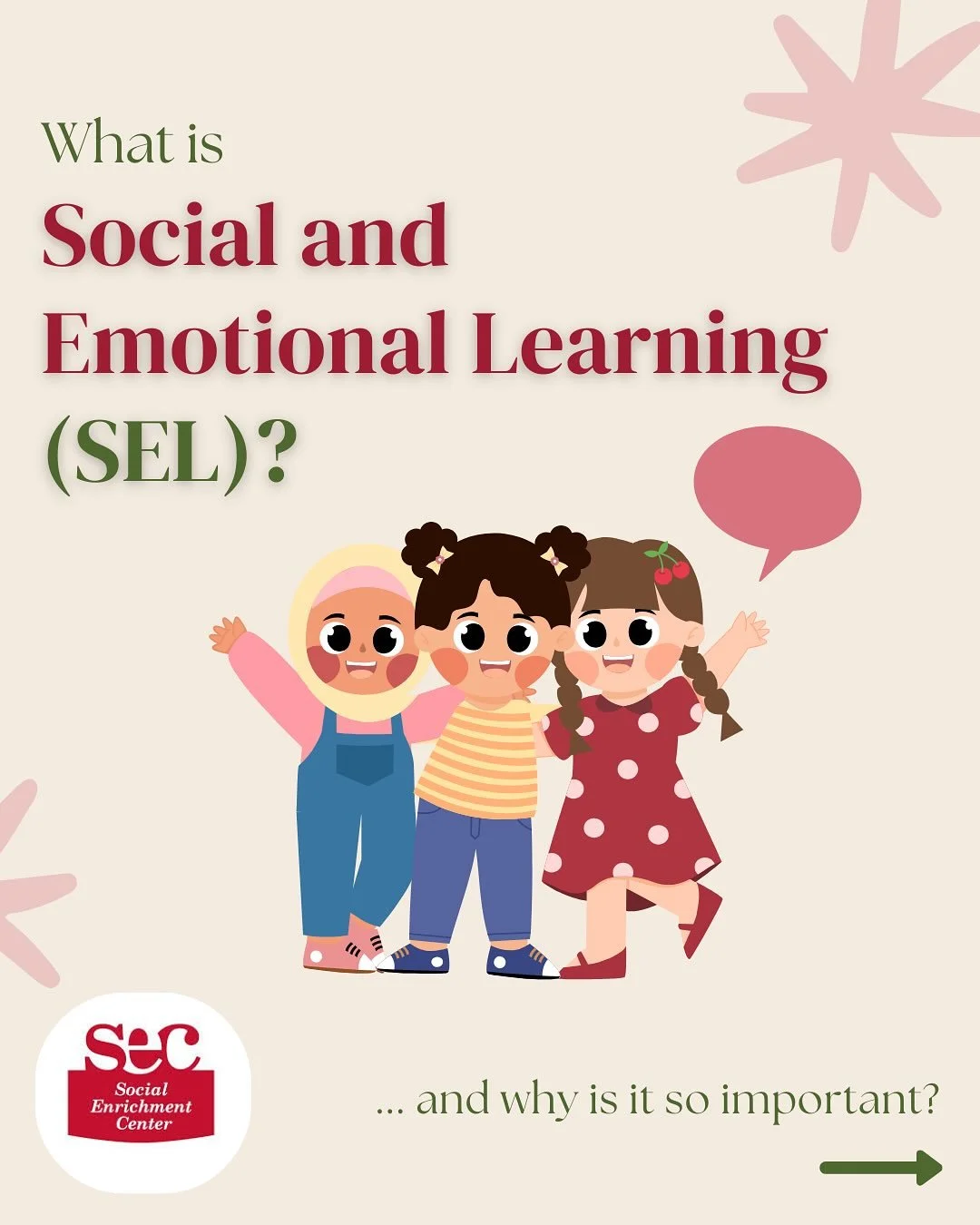 Have you ever heard of Social and Emotional Learning, or SEL? Swipe to learn more about SEL and how the Social Enrichment Center can help you or your child grow these important SEL skills! #socialenrichmentcenter #mentalhealthawareness #mentalhealth 