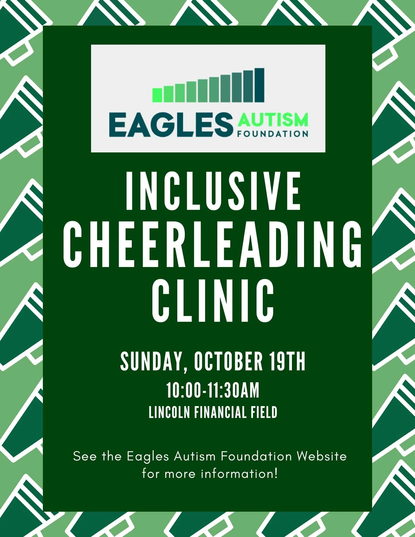 📣 The @eaglesautism Foundation is hosting a cheerleading clinic in October! The clinic is a great opportunity to get in some movement in a fun way &mdash; all while supporting your favorite team! 🏈 🦅 The clinic is specially designed to provide ind
