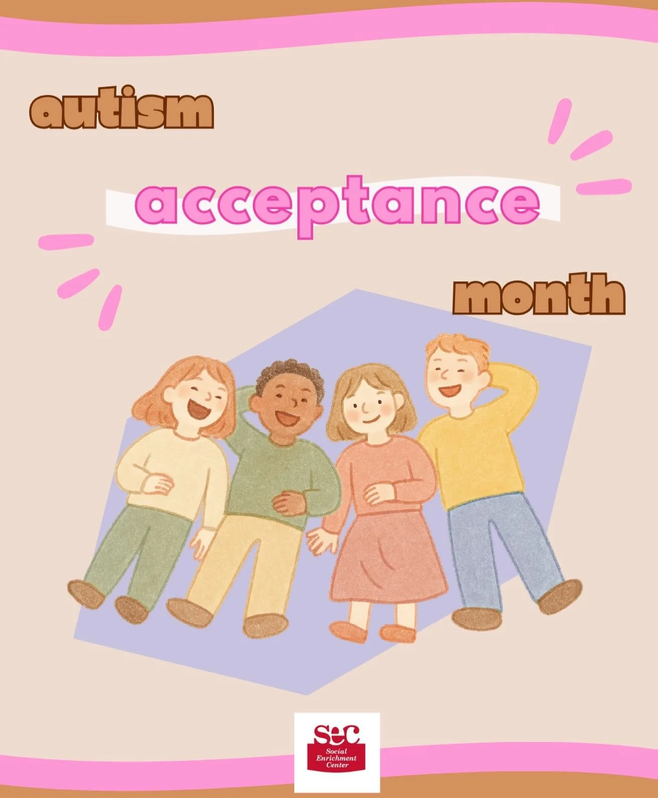 This month and always, The Social Enrichment Center celebrates the unique gifts and perspectives of those with Autism 🌸🧠 SEC is proud to work alongside clients to identify and embrace their individual strengths. As our grad interns write in our blo