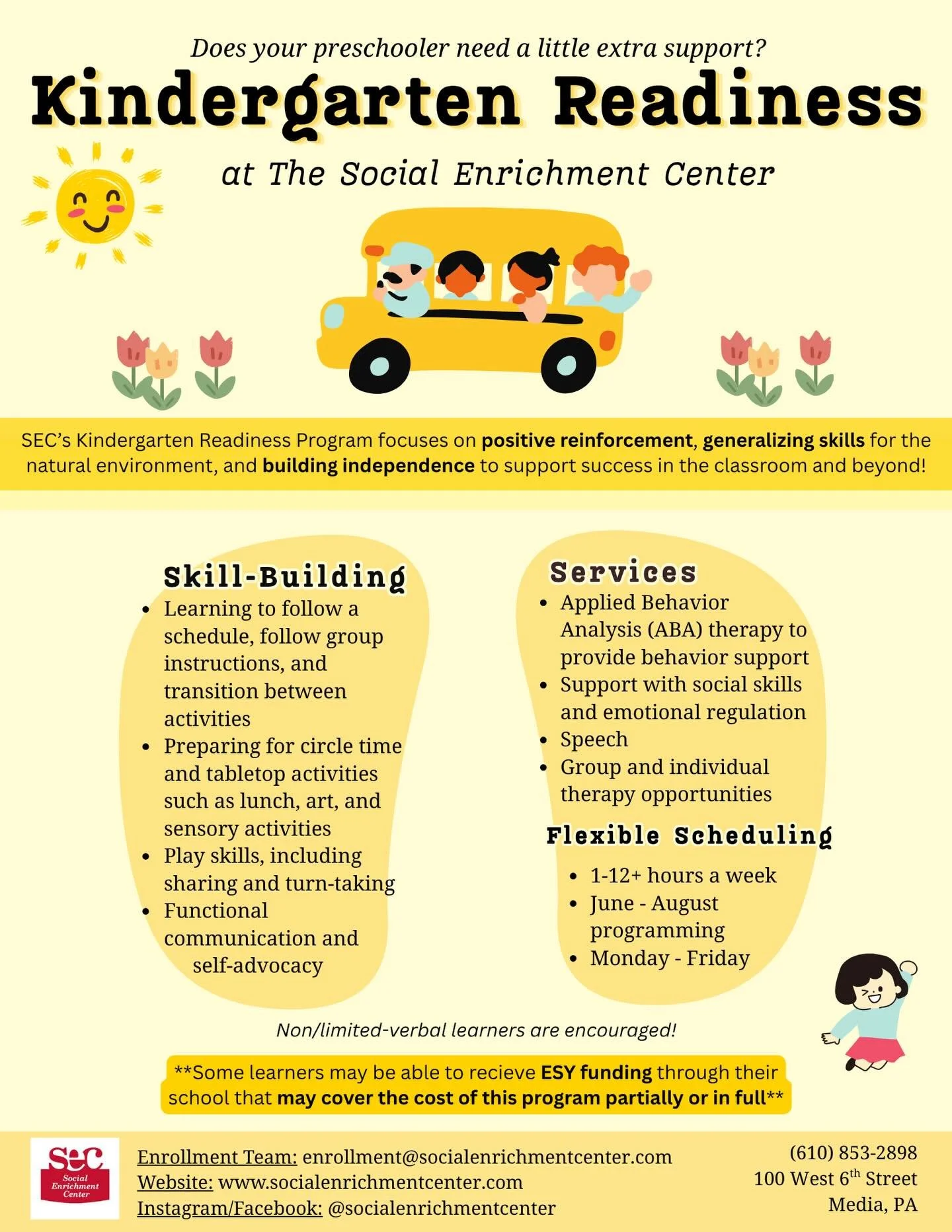 Summer is right around the corner 🌞 Why not use this time as an opportunity to prepare your preschooler for kindergarten? 📚 Our individual and group services work in skill-building with lots of games, movement, and creativity so kiddos don&rsquo;t 