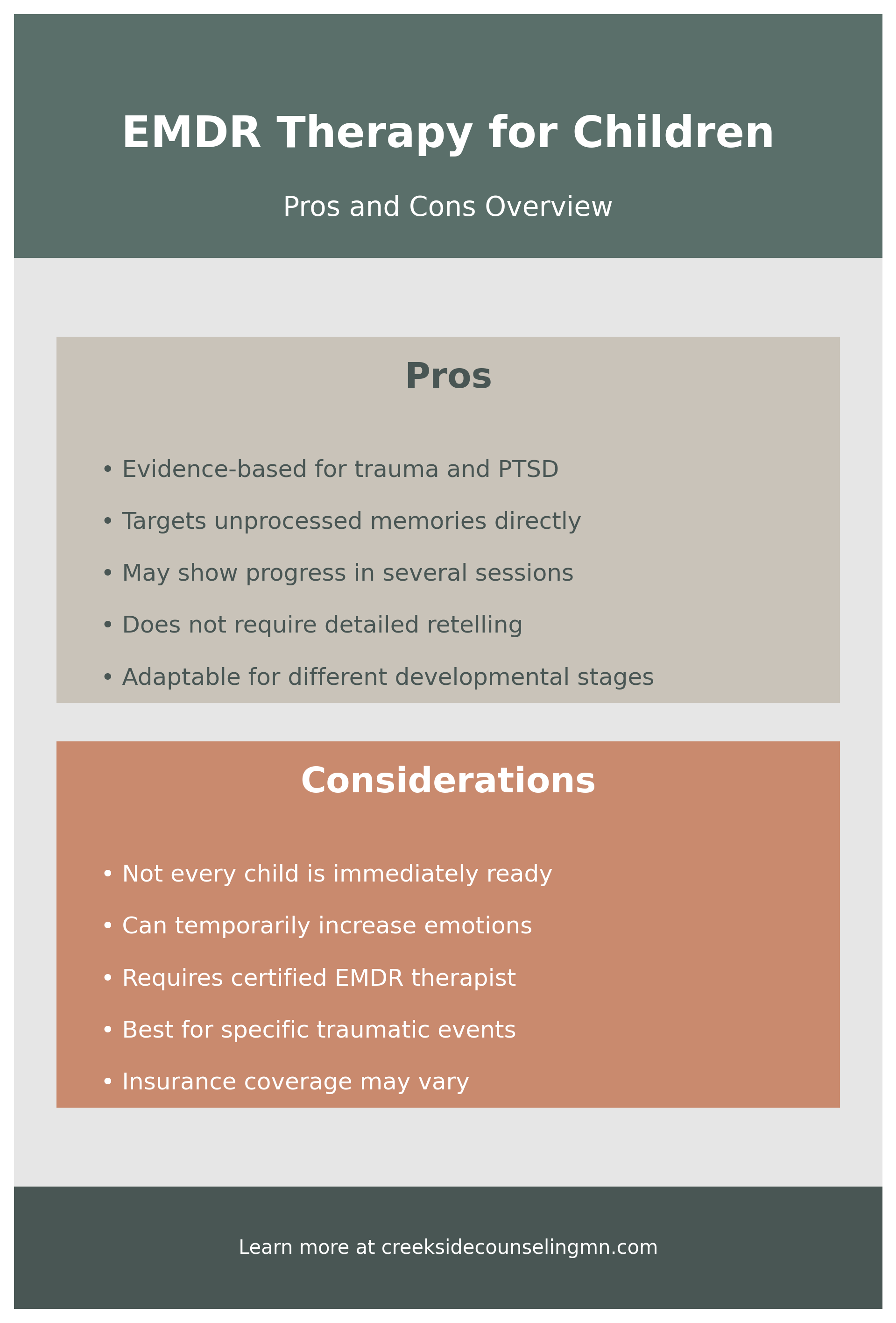 infographic comparing pros and cons of EMDR therapy for Children with ptsd and trauma
