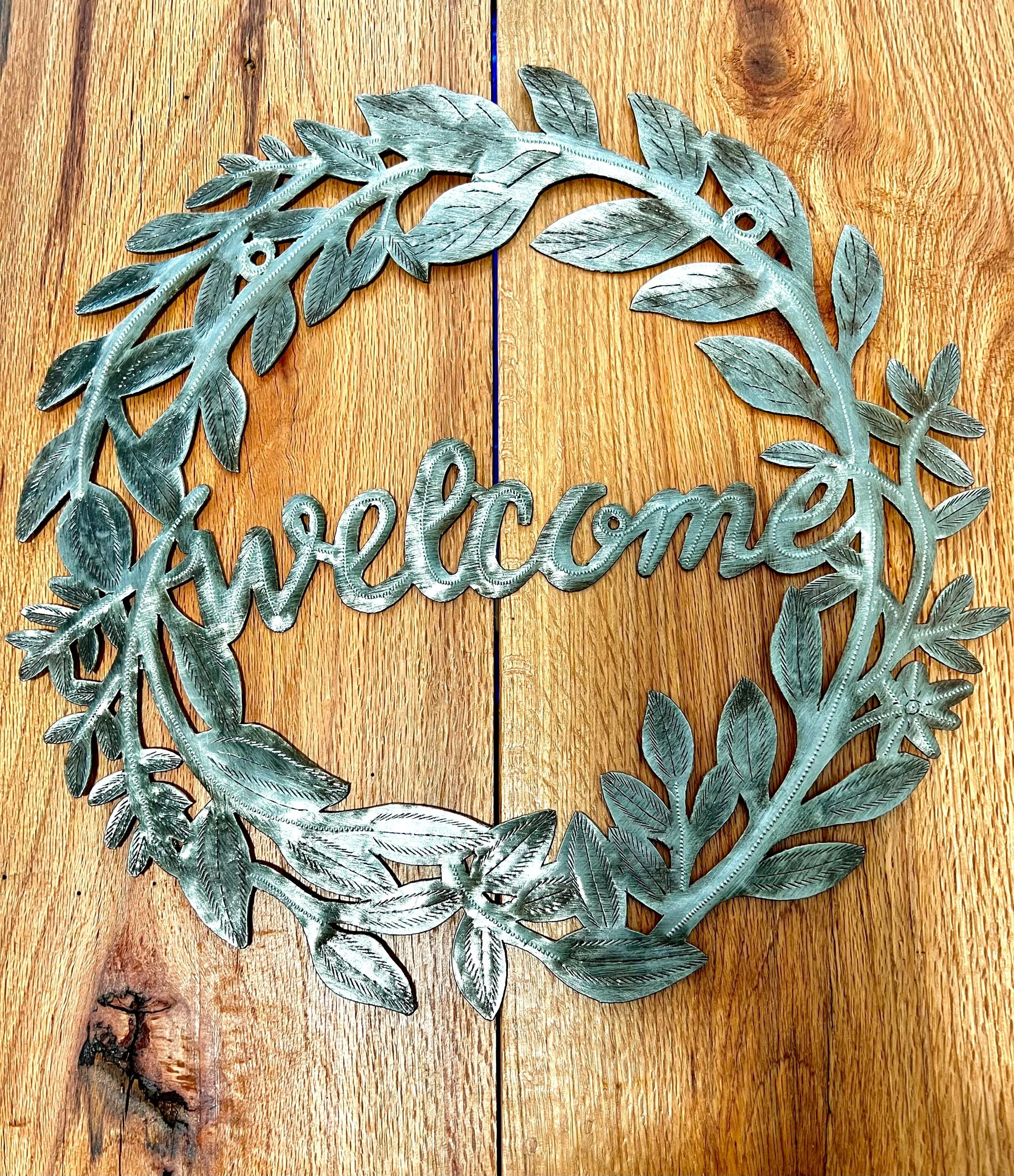Welcome Tin Wreath