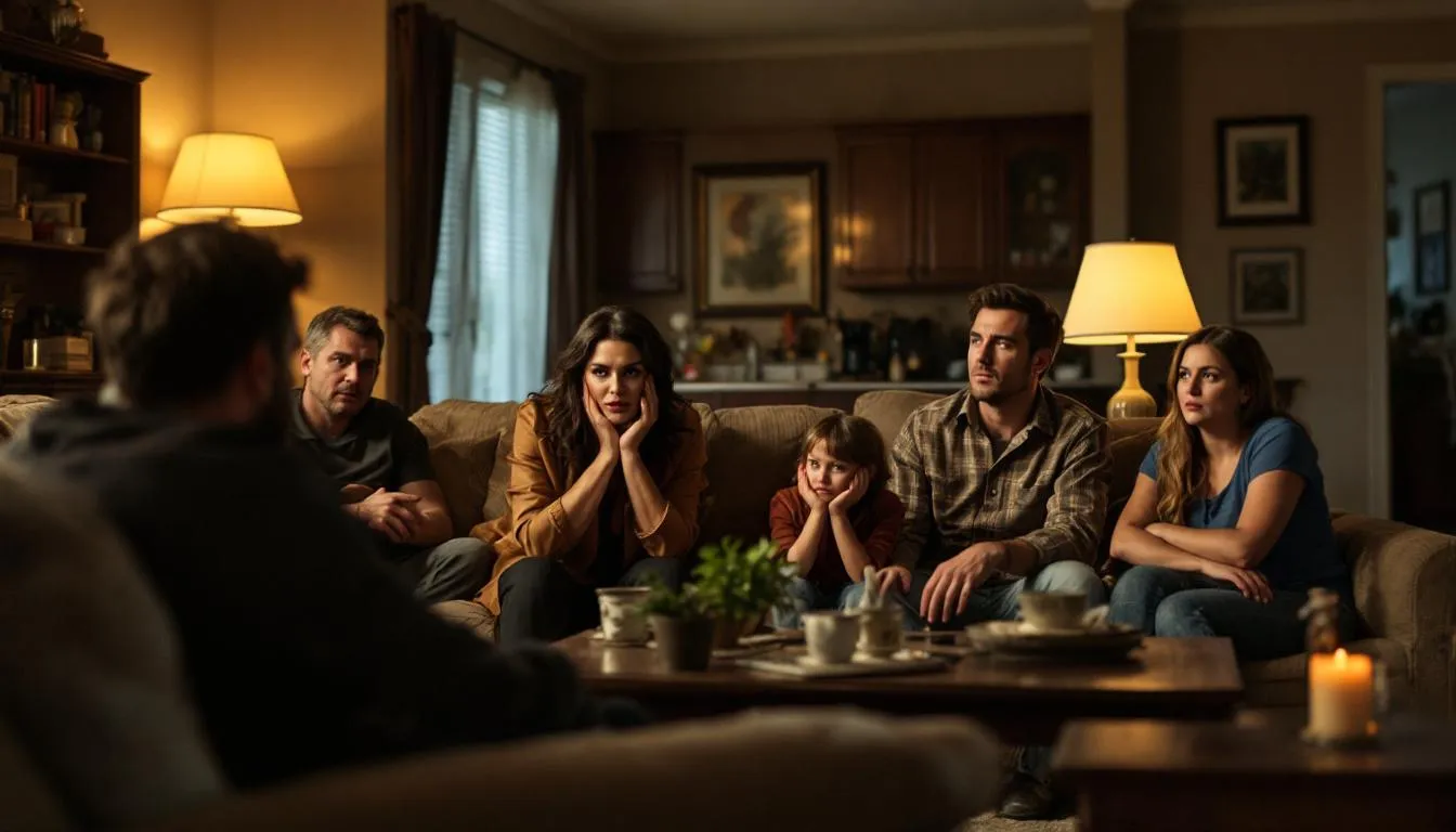 A family gathering with a narcissist sister-in-law subtly causing tension.