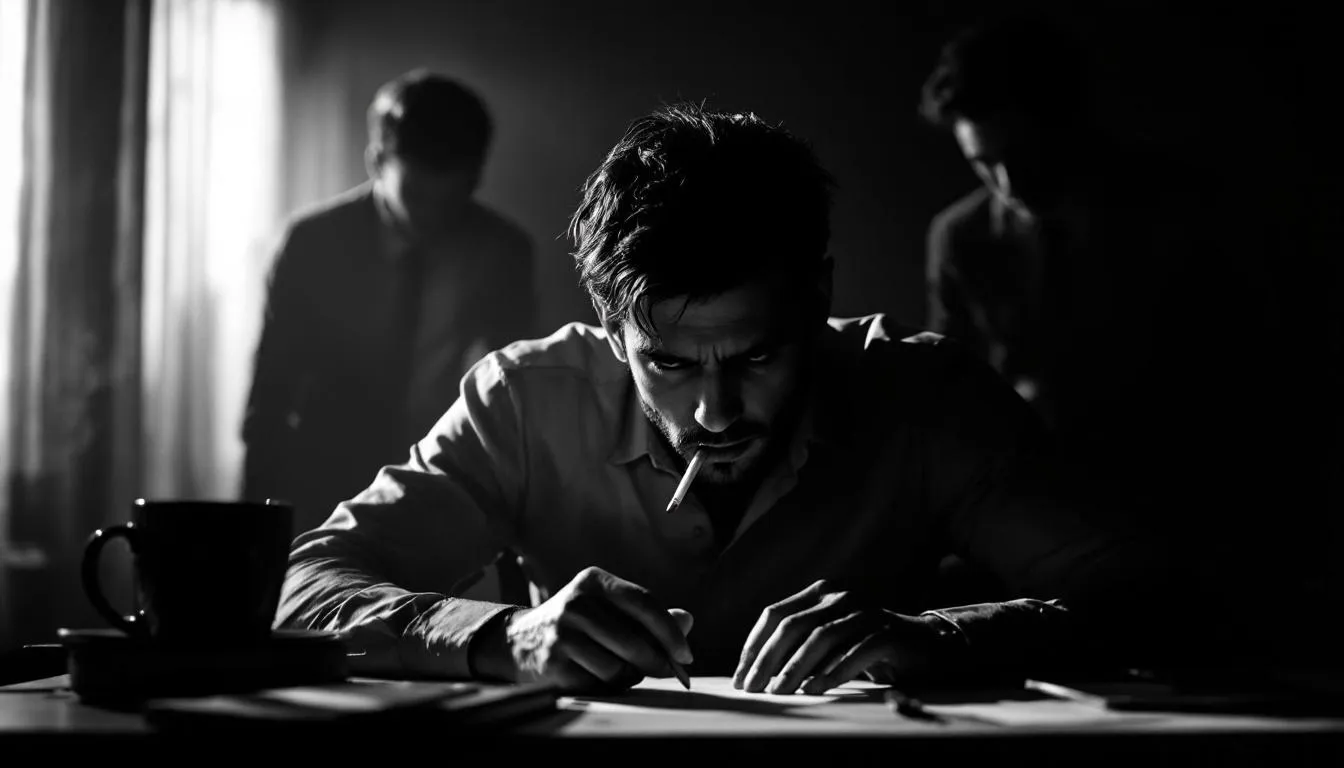 An artistic representation of the effects of gaslighting on mental health, showing a person in distress.