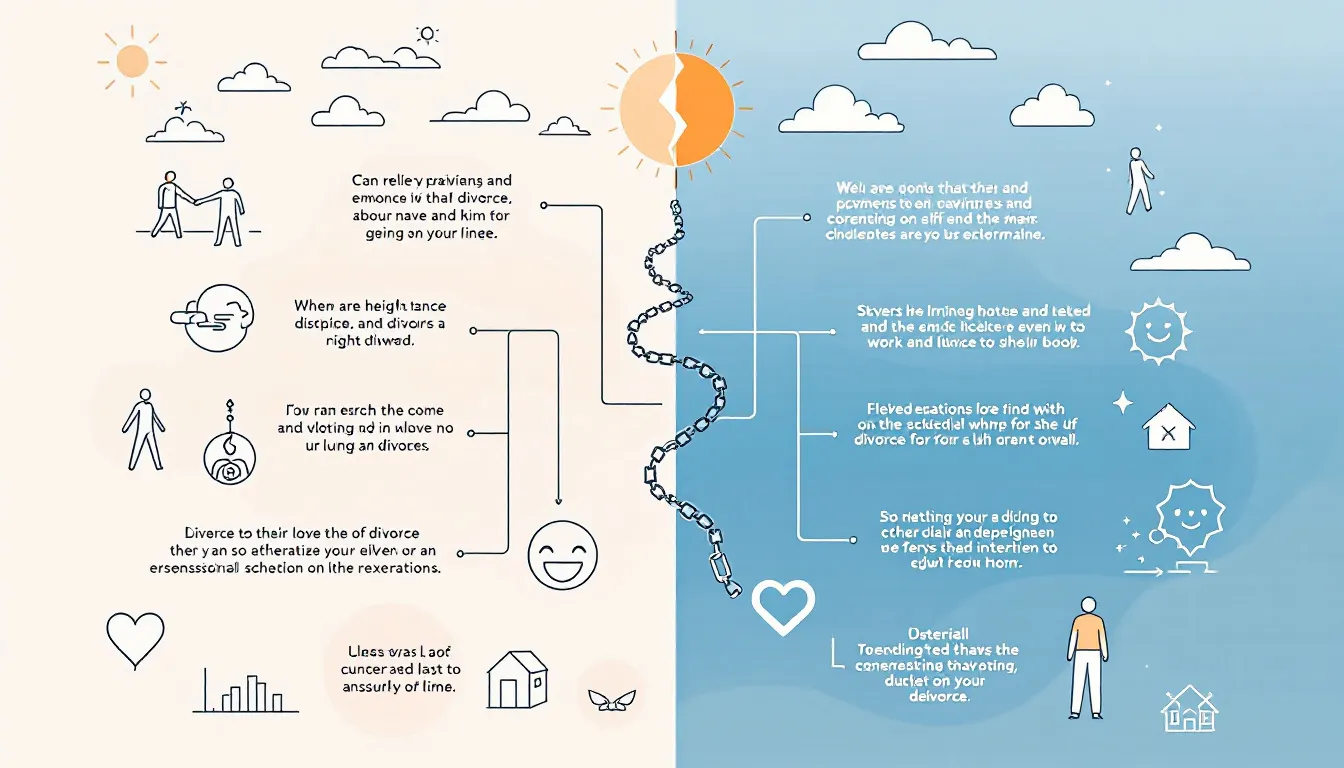 Emotional and psychological impact of divorce, showcasing pros and cons.