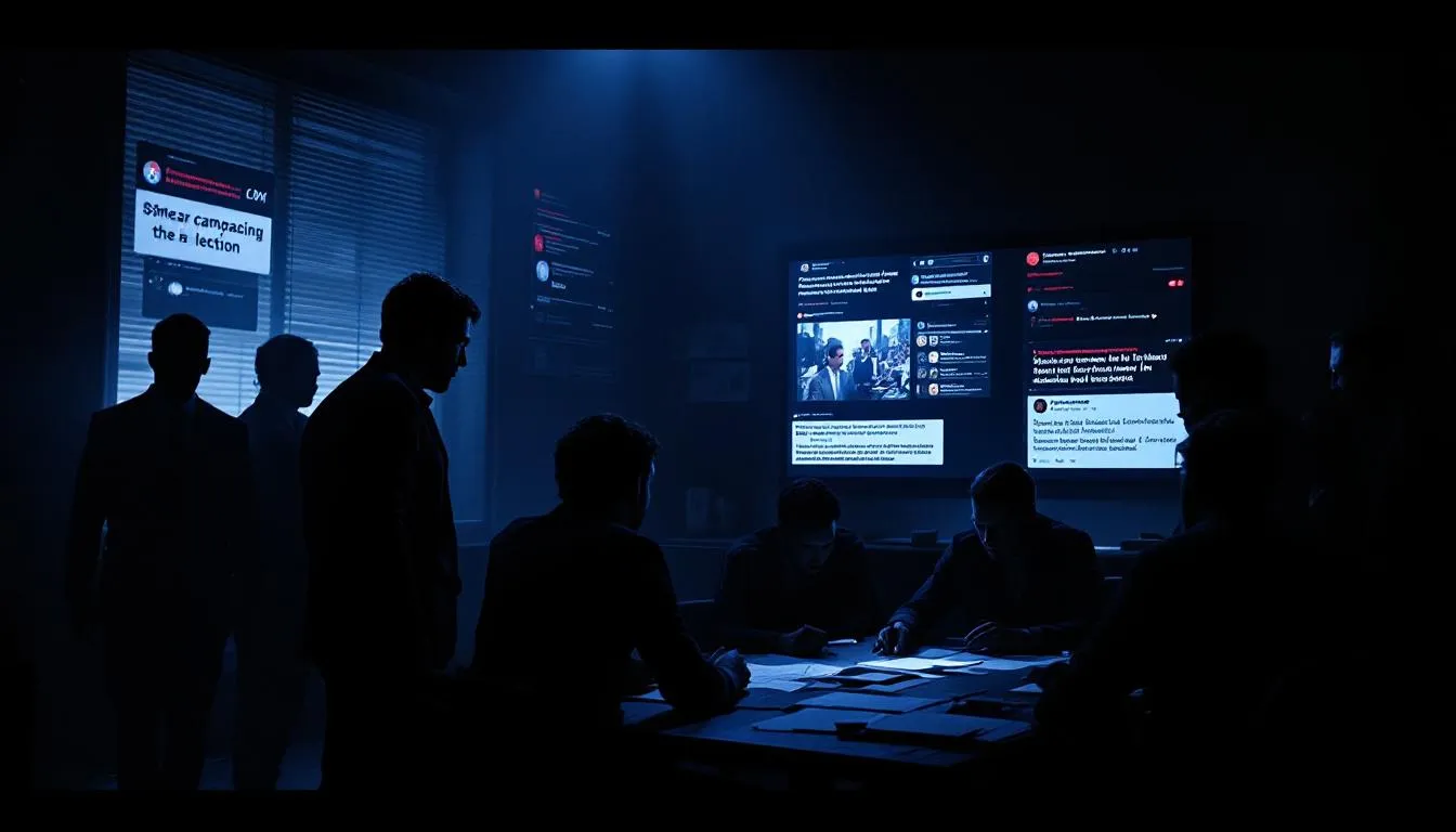 Signs indicating a smear campaign in action.