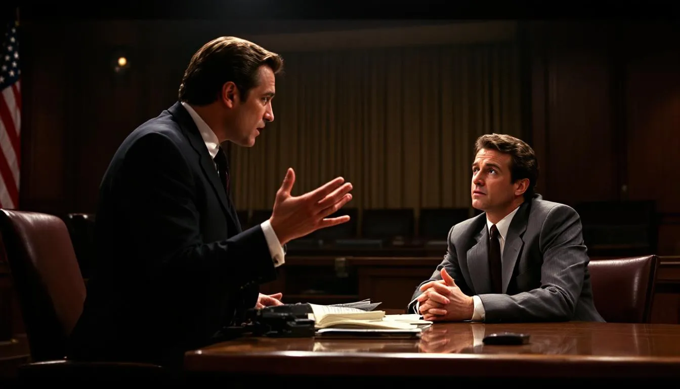 A divorce attorney providing legal guidance to a client regarding house ownership.