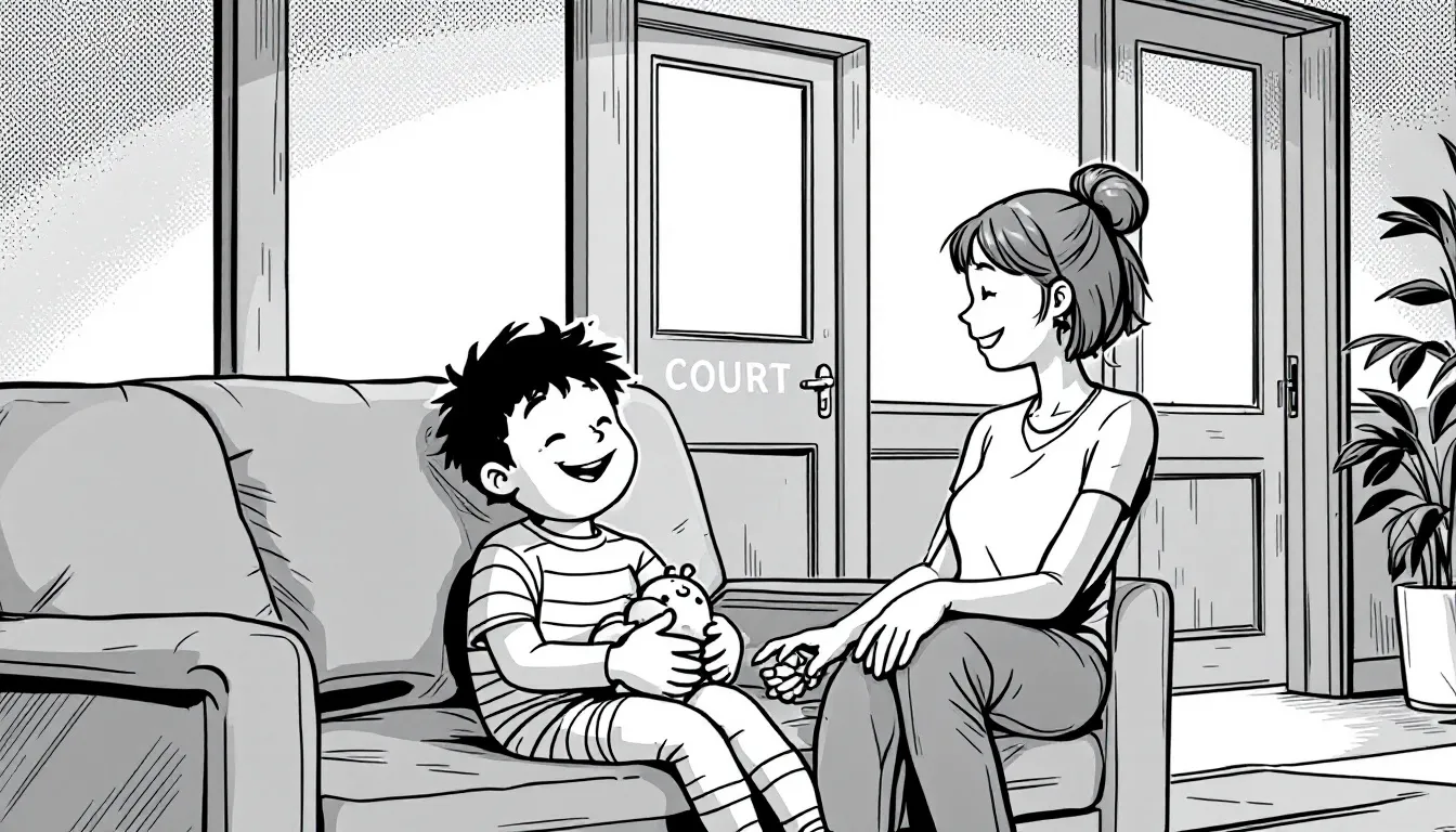 A visual representation of a child in a safe environment, highlighting the importance of a court order for custody decisions.