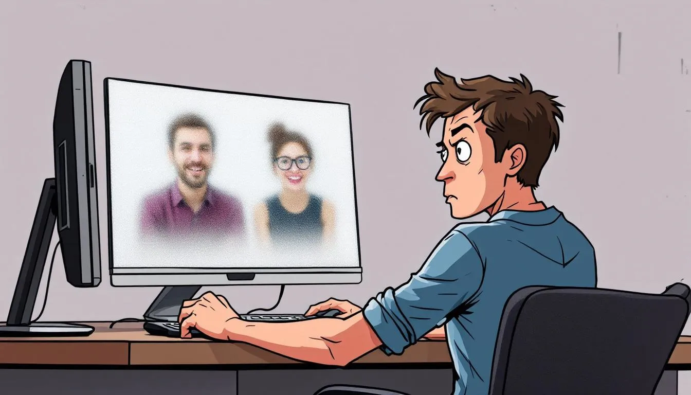 A person navigating divorce proceedings via a video conference on Zoom.