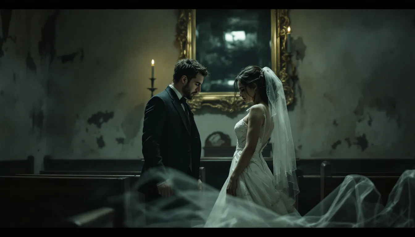 An illustration depicting the aftermath of a quick marriage.