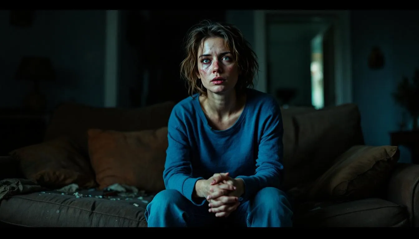 An illustration depicting the concept of spousal abuse and domestic violence.