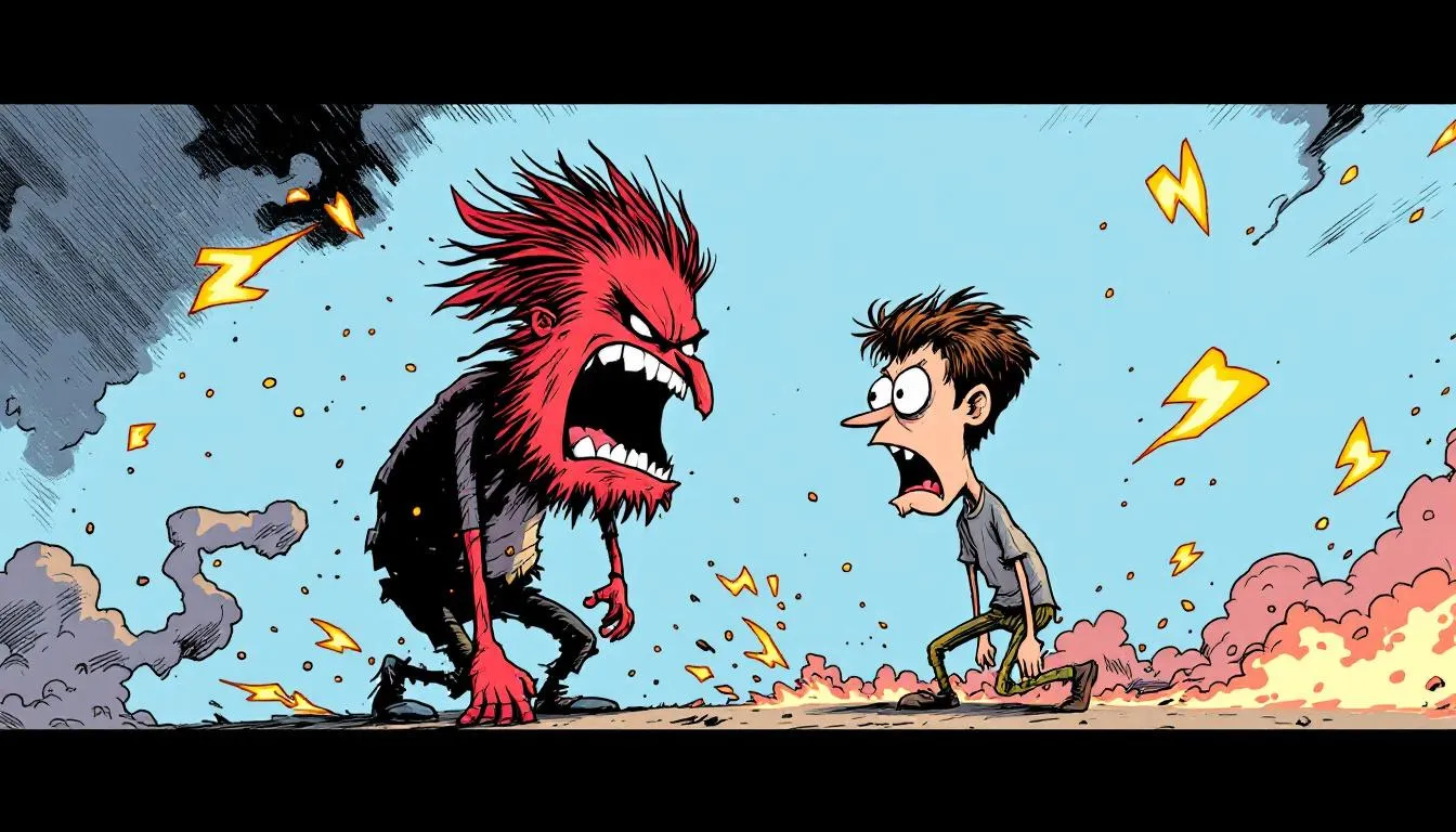 A visual metaphor of a battle, depicting the struggle of avoiding arguments.