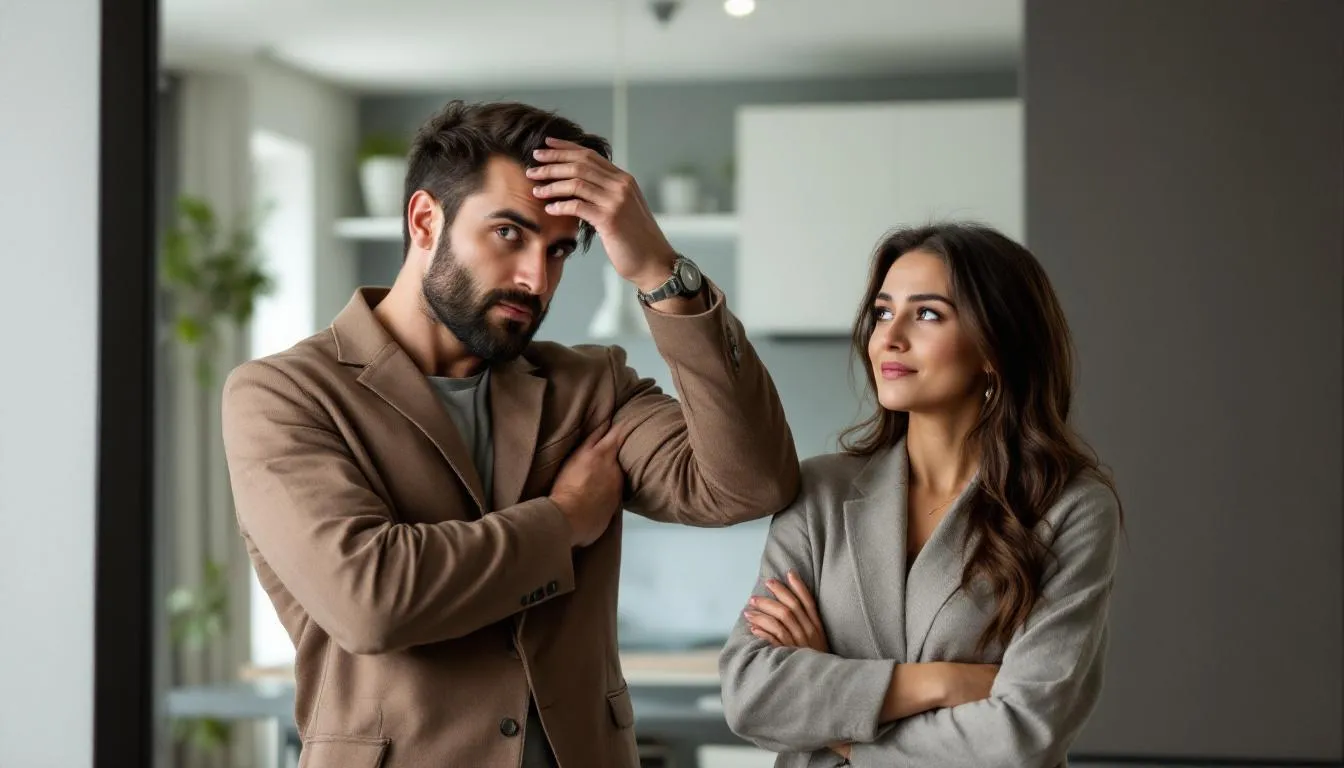 A funny interaction between a romantic couple, showcasing the quirks of dating a narcissist.