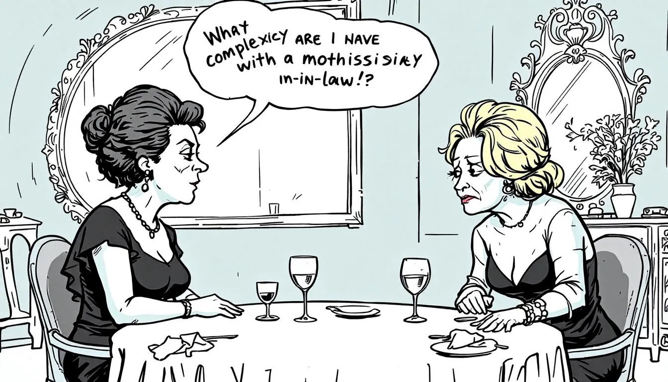 An illustration depicting the complexity of relationships with a narcissistic mother-in-law.
