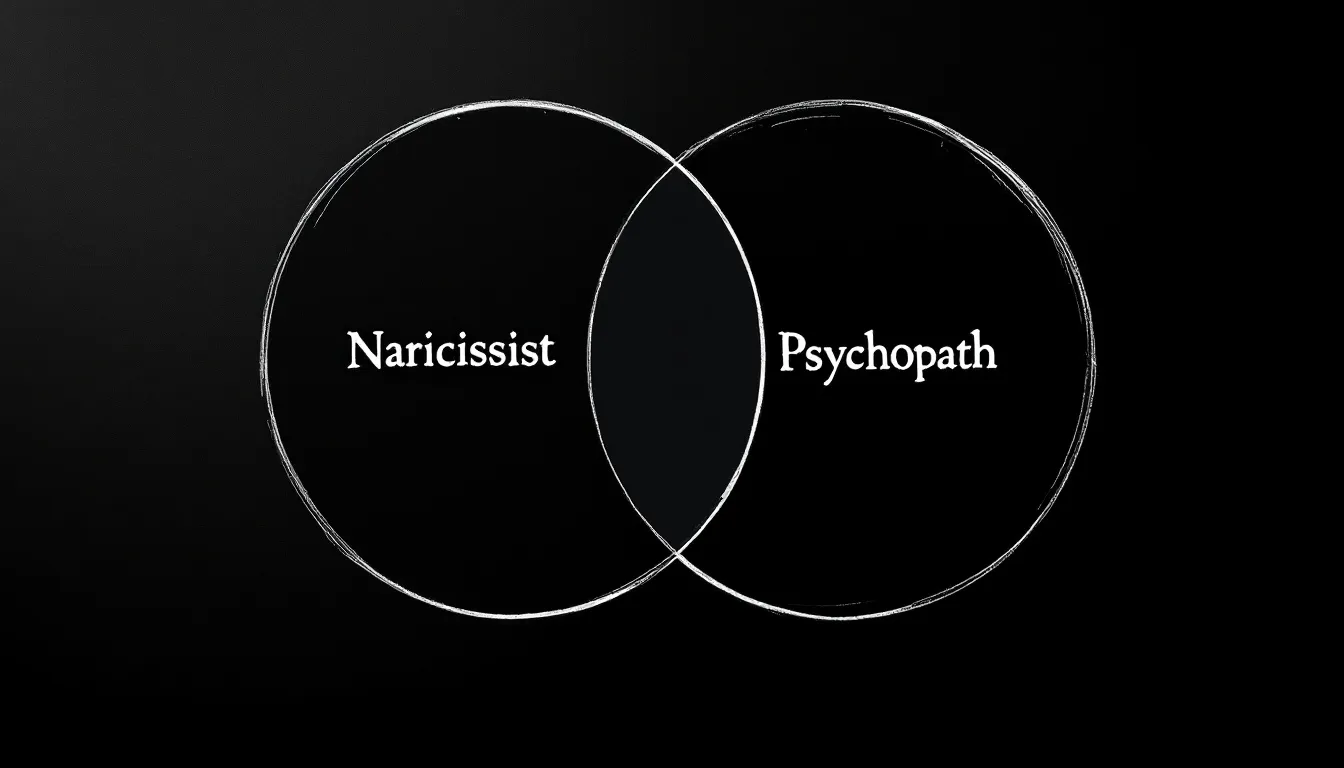 A Venn diagram showing overlapping traits of narcissists and psychopaths.