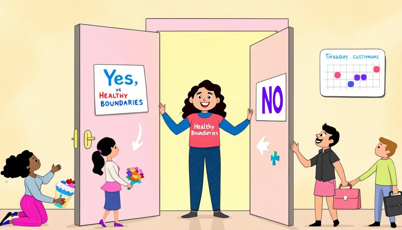 An illustration of setting healthy boundaries in relationships.