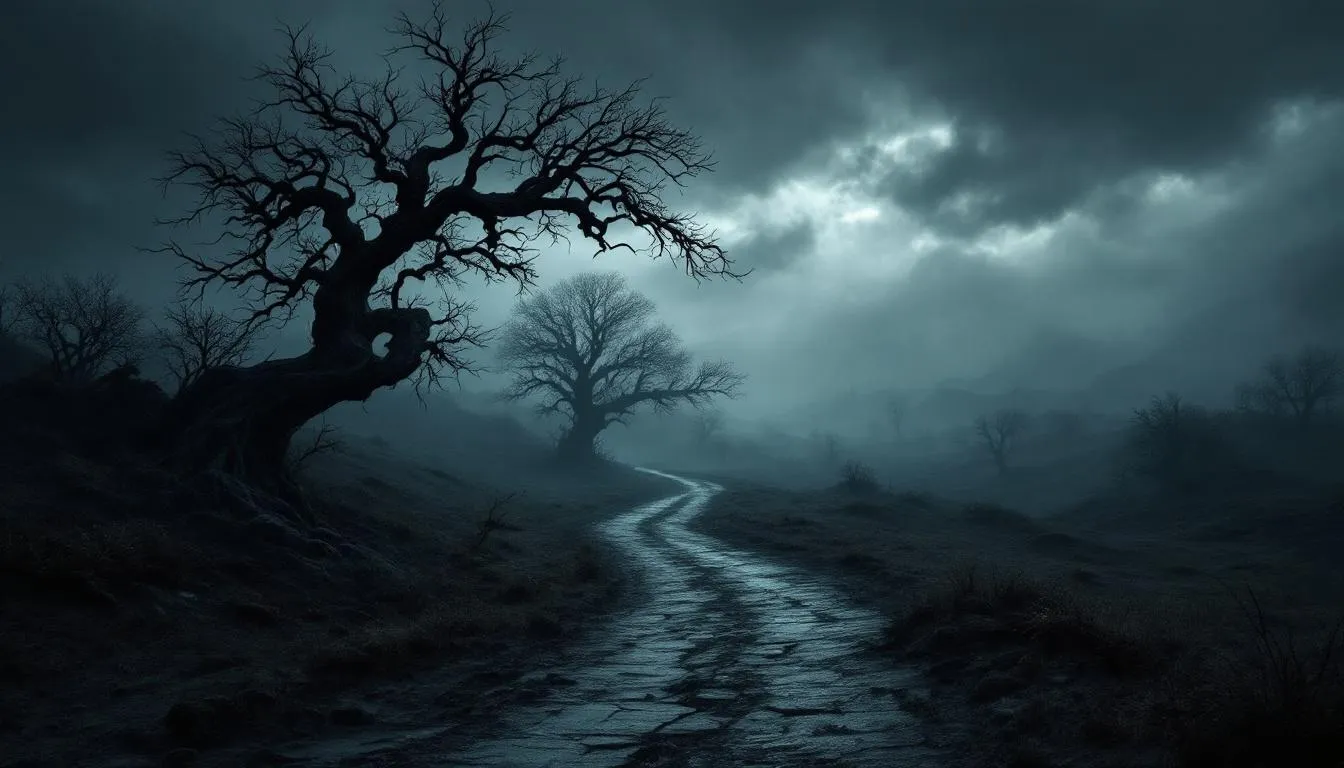 A journey towards recovery from narcissistic devaluation, depicted as a winding path.