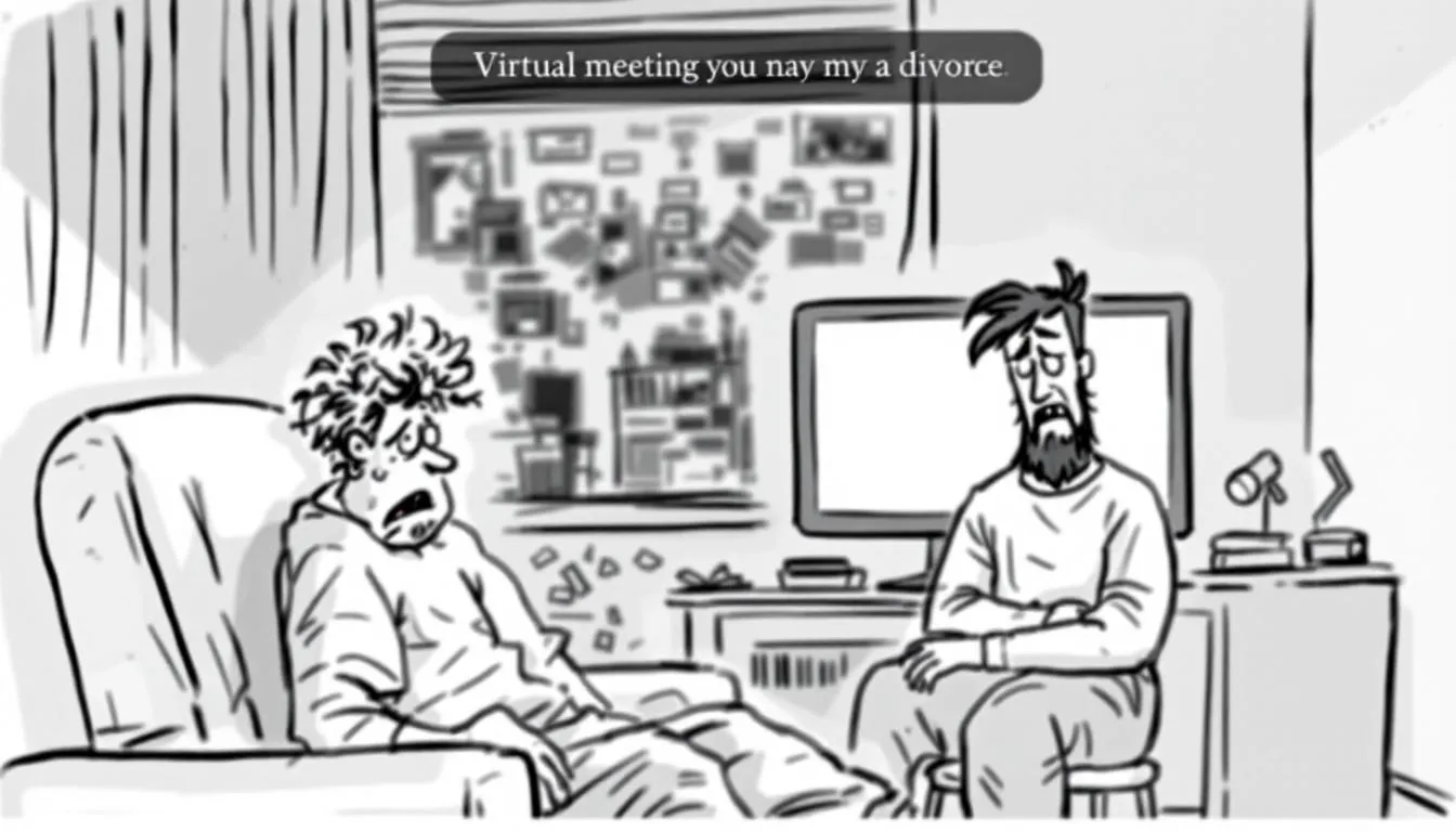 A Zoom divorce hearing in progress.