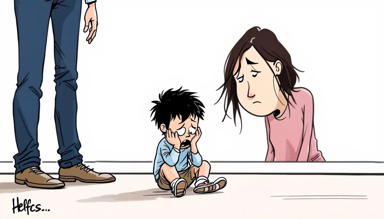 A visual representation of the emotional impact of legal separation on families, showing a child looking sad.