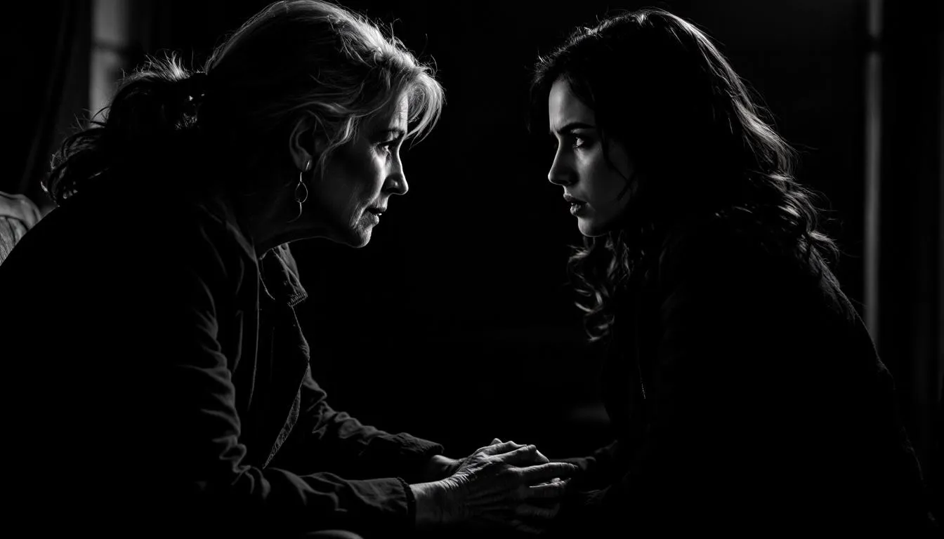 A depiction of enmeshment and identity struggles faced by daughters of narcissistic mothers.
