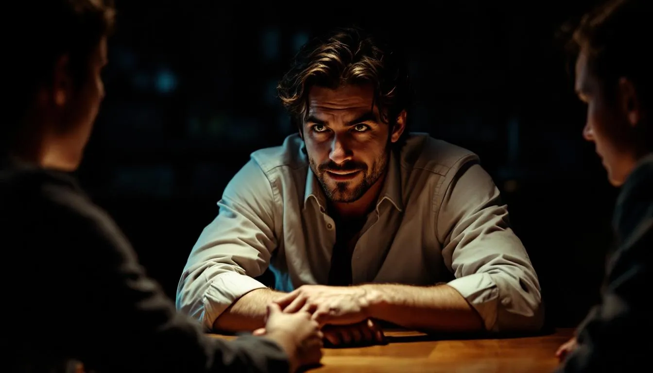 A narcissist playing the victim in a social setting.