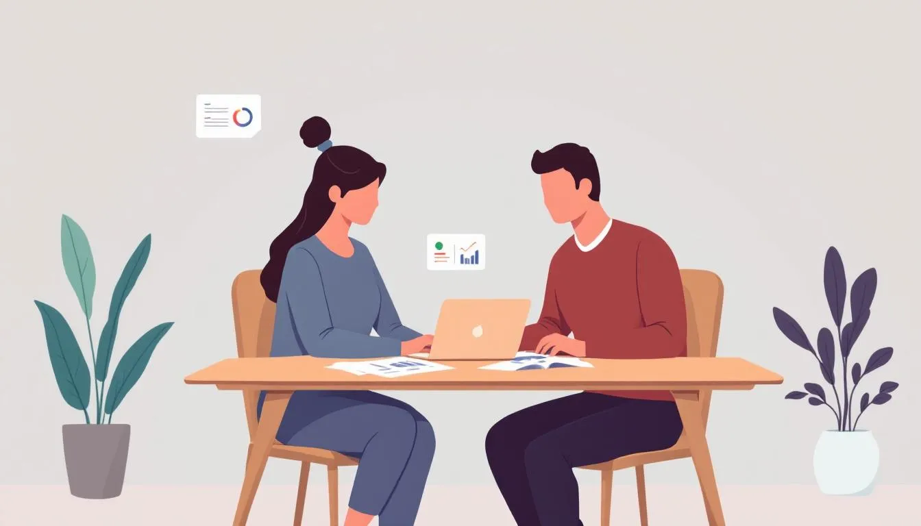 A couple planning for financial security in retirement, highlighting the financial benefits of marriage.