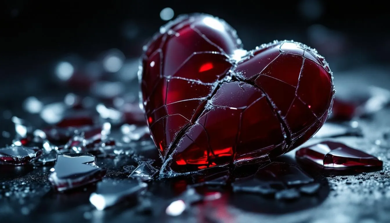 A broken heart symbolizing the impact of narcissistic behavior on relationships and emotional health.
