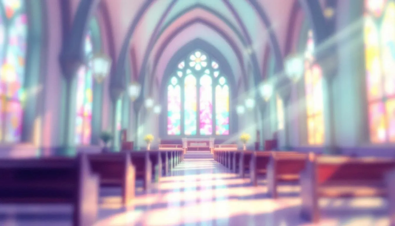 A blurred image of a church interior, symbolizing recognition of narcissistic behavior in religious contexts.