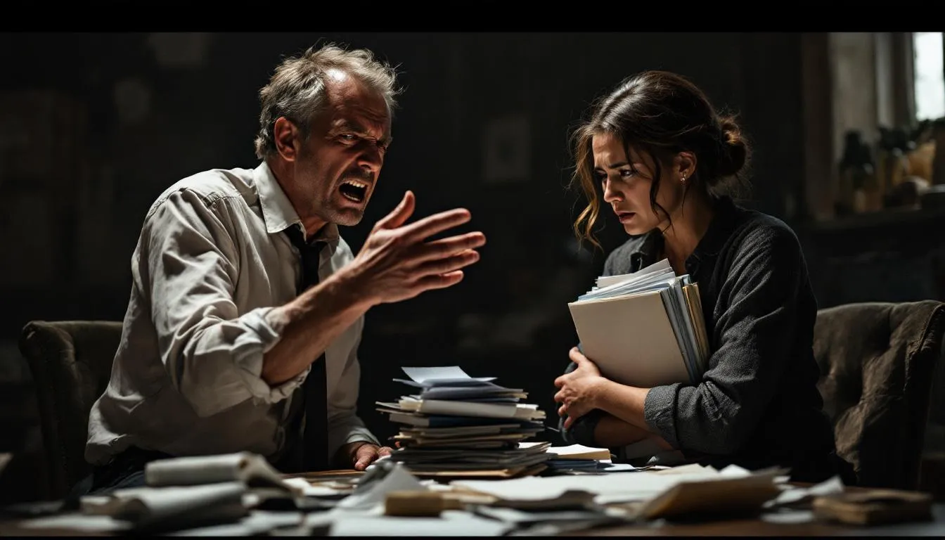 An illustration showing the division of marital property during divorce.